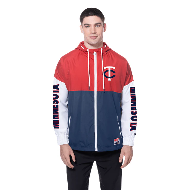 Adult Minnesota Twins New Era Red/Blue Team Wind Full Zip Jacket - Men's - Image 3