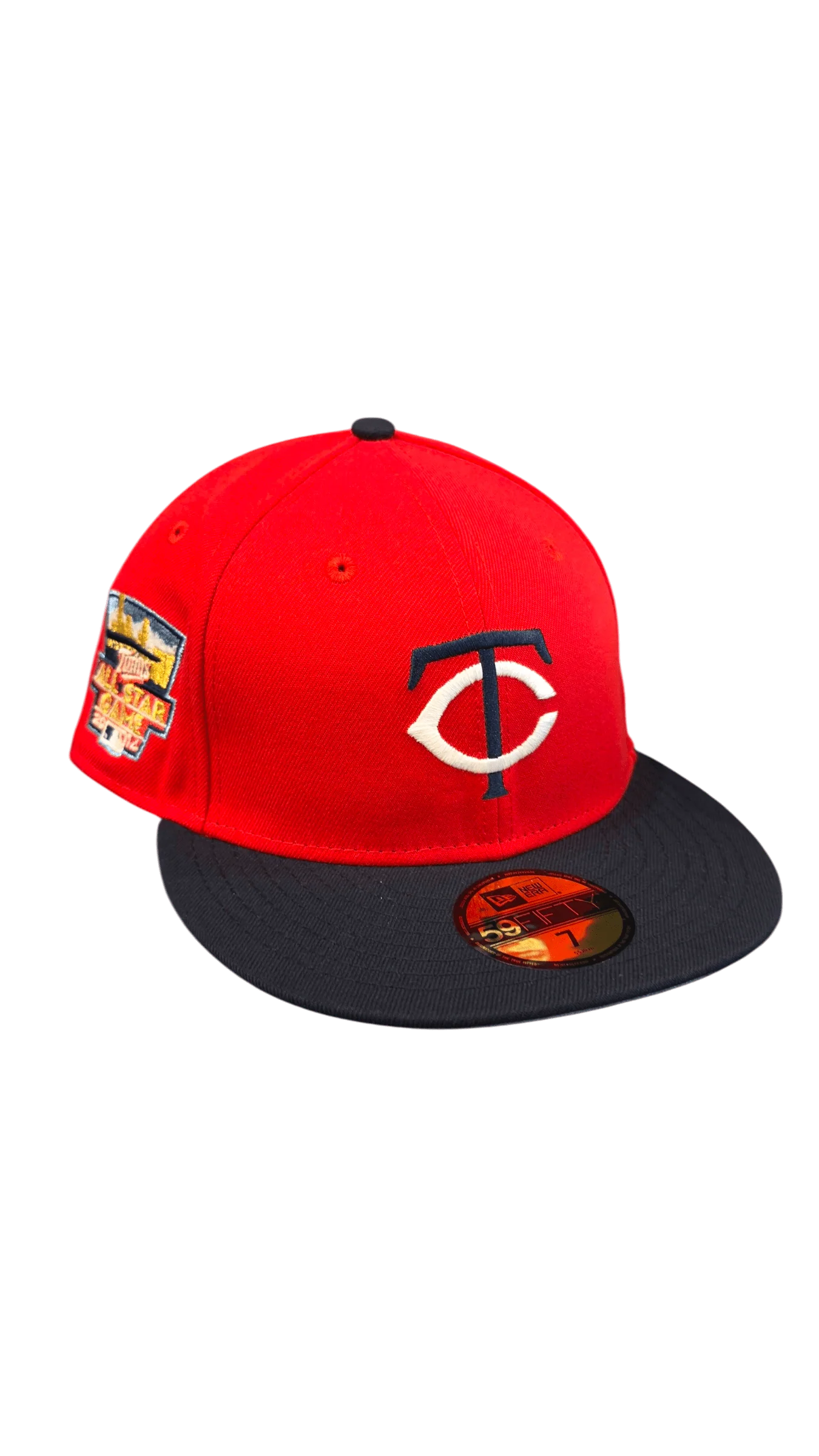 Adult Minnesota Twins New Era Red/Navy Flat TC Custom Side Patch 59FIFTY Fitted Hat - Men's