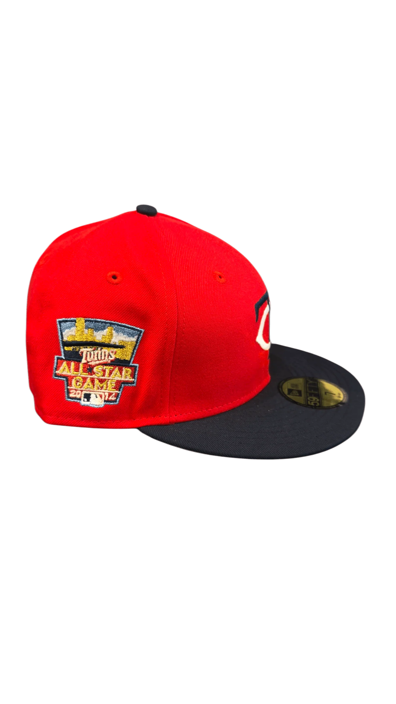 Adult Minnesota Twins New Era Red/Navy Flat TC Custom Side Patch 59FIFTY Fitted Hat - Men's - Image 2
