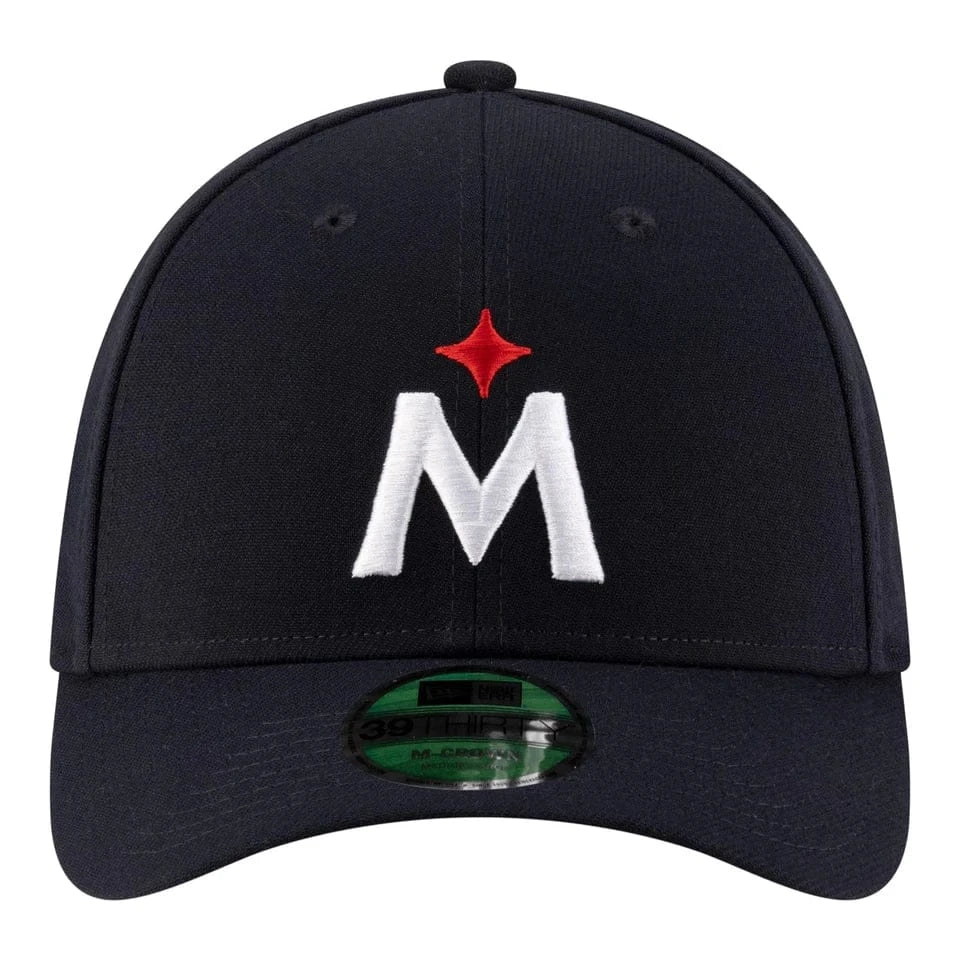 Adult Minnesota Twins New Era Road M Logo Player Replica 39THIRTY M-Crown Flex Hat - Men's - Image 2