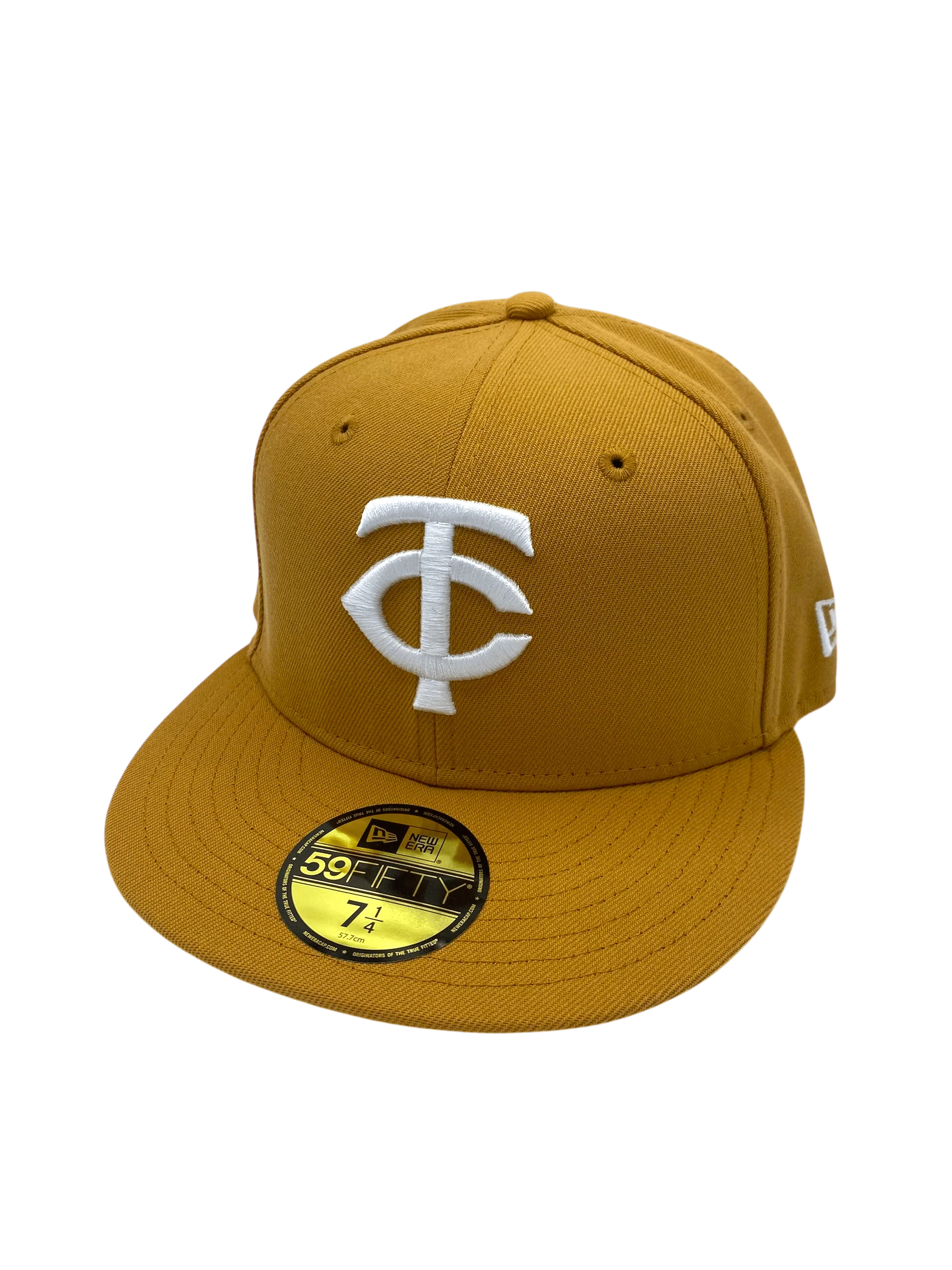 Adult Minnesota Twins New Era Tan/White Basic Home TC 59FIFTY Fitted Hat - Men's