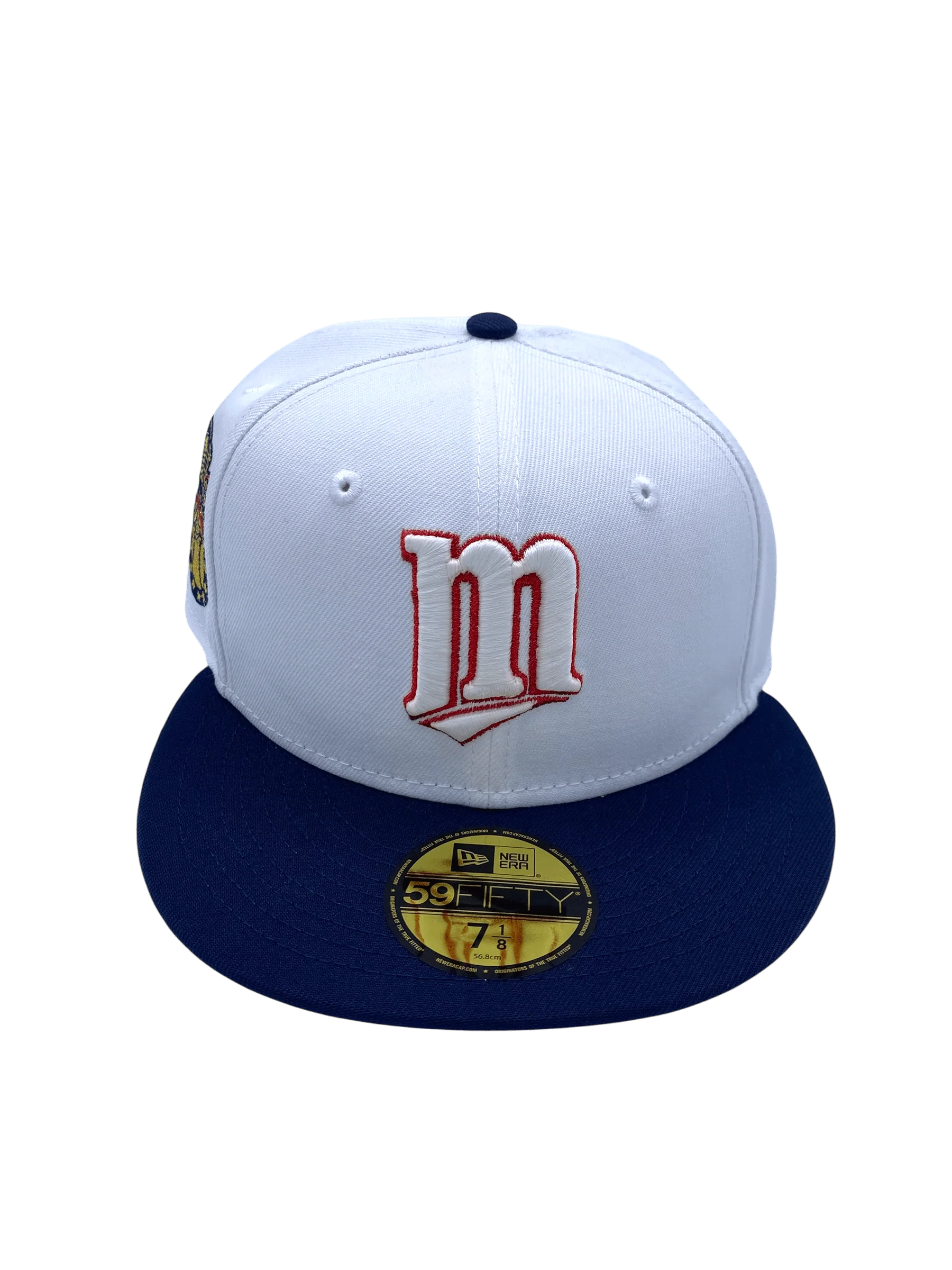 Adult Minnesota Twins New Era White/Navy American League Side Patch 59FIFTY Fitted Hat - Men's - Image 4