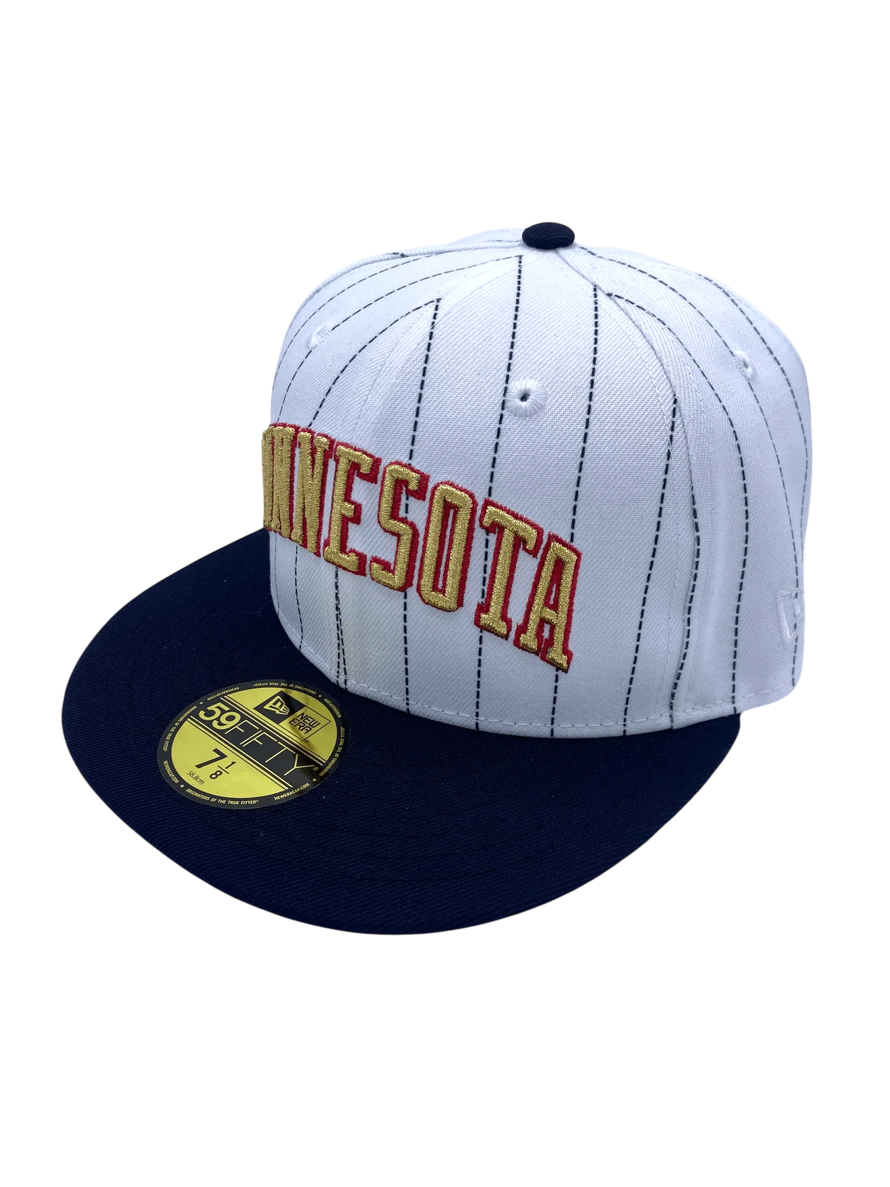 Adult Minnesota Twins New Era White Pinstripe Glory Days Custom Side Patch 59FIFTY Fitted Hat - Men's - Image 5