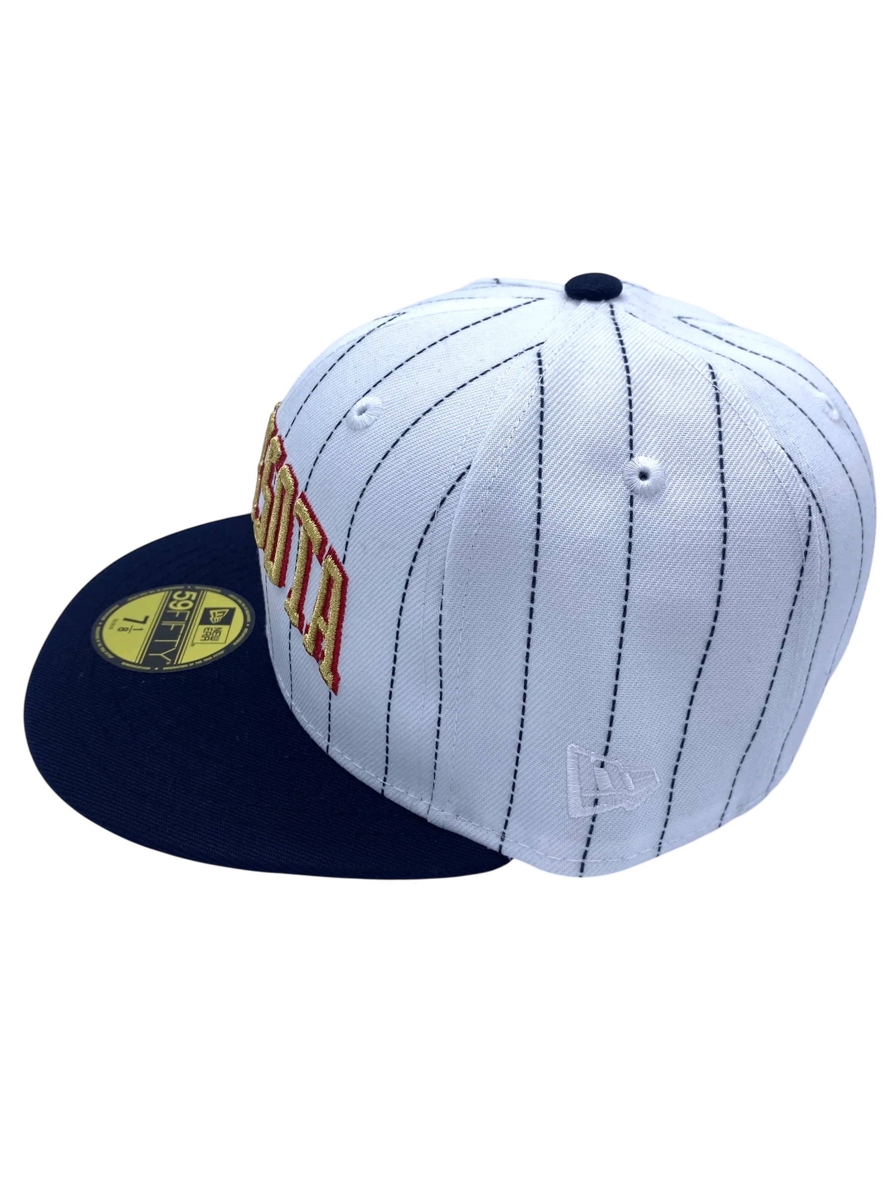 Adult Minnesota Twins New Era White Pinstripe Glory Days Custom Side Patch 59FIFTY Fitted Hat - Men's - Image 6
