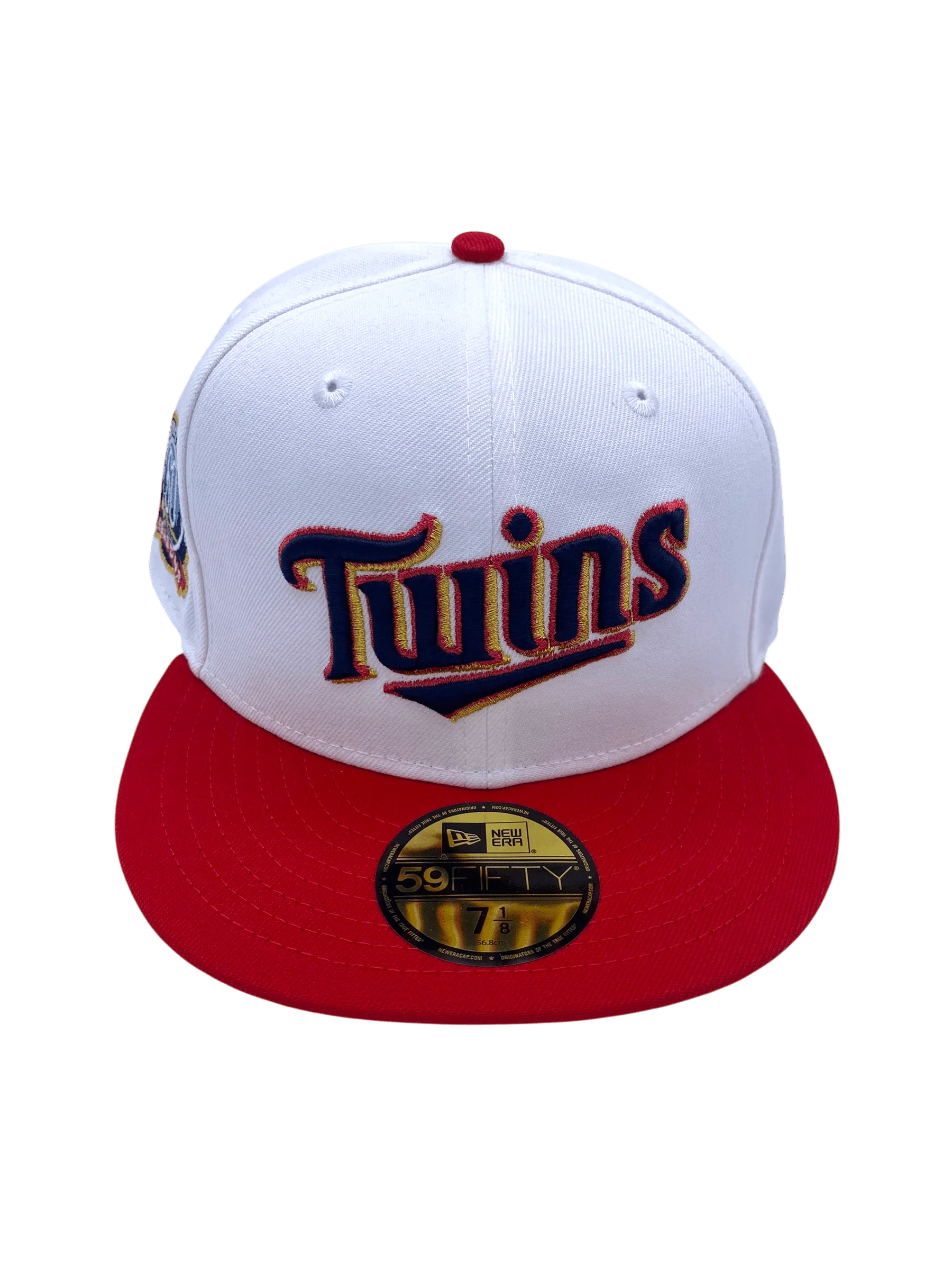 Adult Minnesota Twins New Era White/Red Grand Slam Side Patch 59FIFTY Fitted Hat - Men's - Image 4