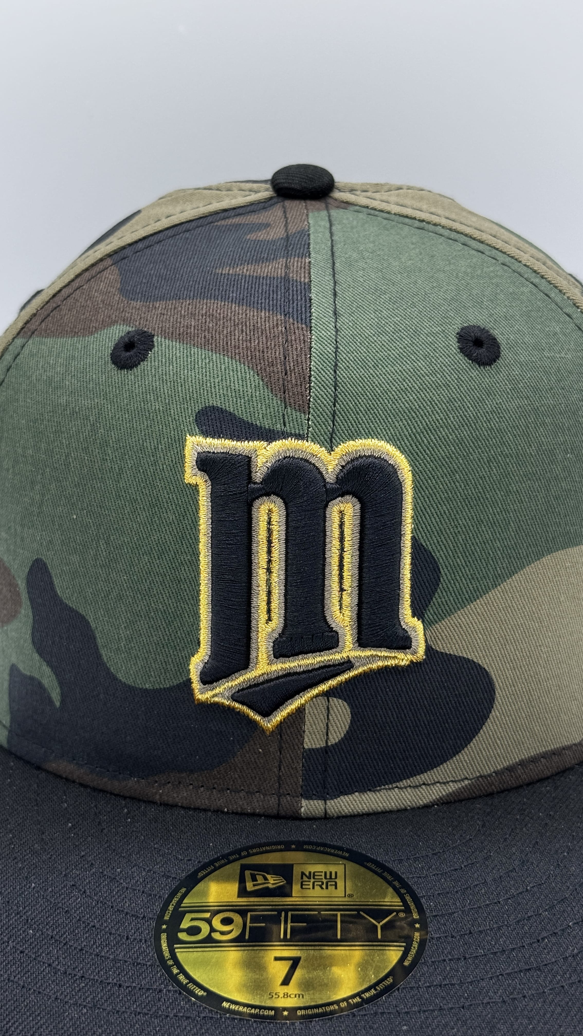 Adult Minnesota Twins New Era Woodland Camo M Logo Custom 59FIFTY Fitted Hat - Men's - Image 2