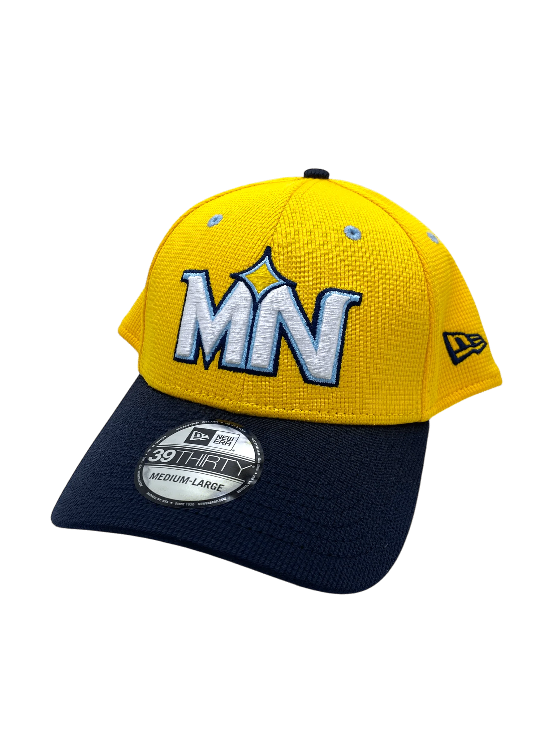 Adult Minnesota Twins New Era Yellow/Navy City Connect Team Batting Practice 39THIRTY Flex Hat - Men's