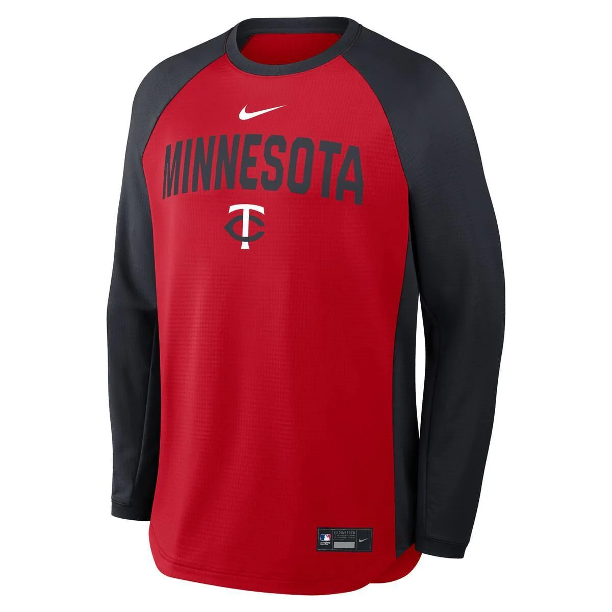 Adult Minnesota Twins Red/Navy Nike 2026 Authentic Collection Mid Weight Crew Long Sleeve Pullover - Men's - Image 2