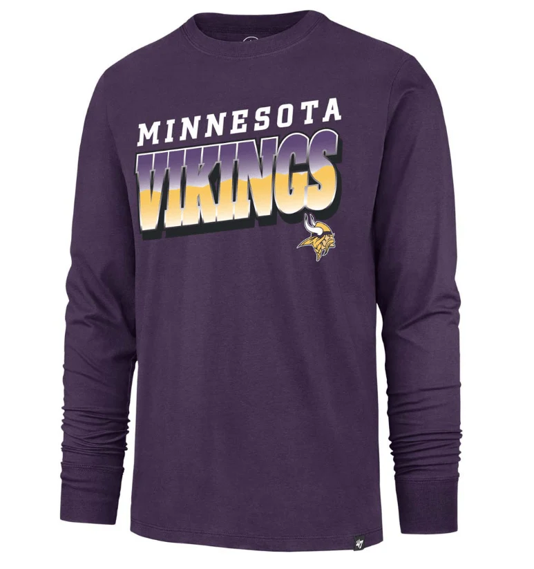 Adult Minnesota Vikings '47 Purple Polished Franklin Long Sleeve Shirt - Men's