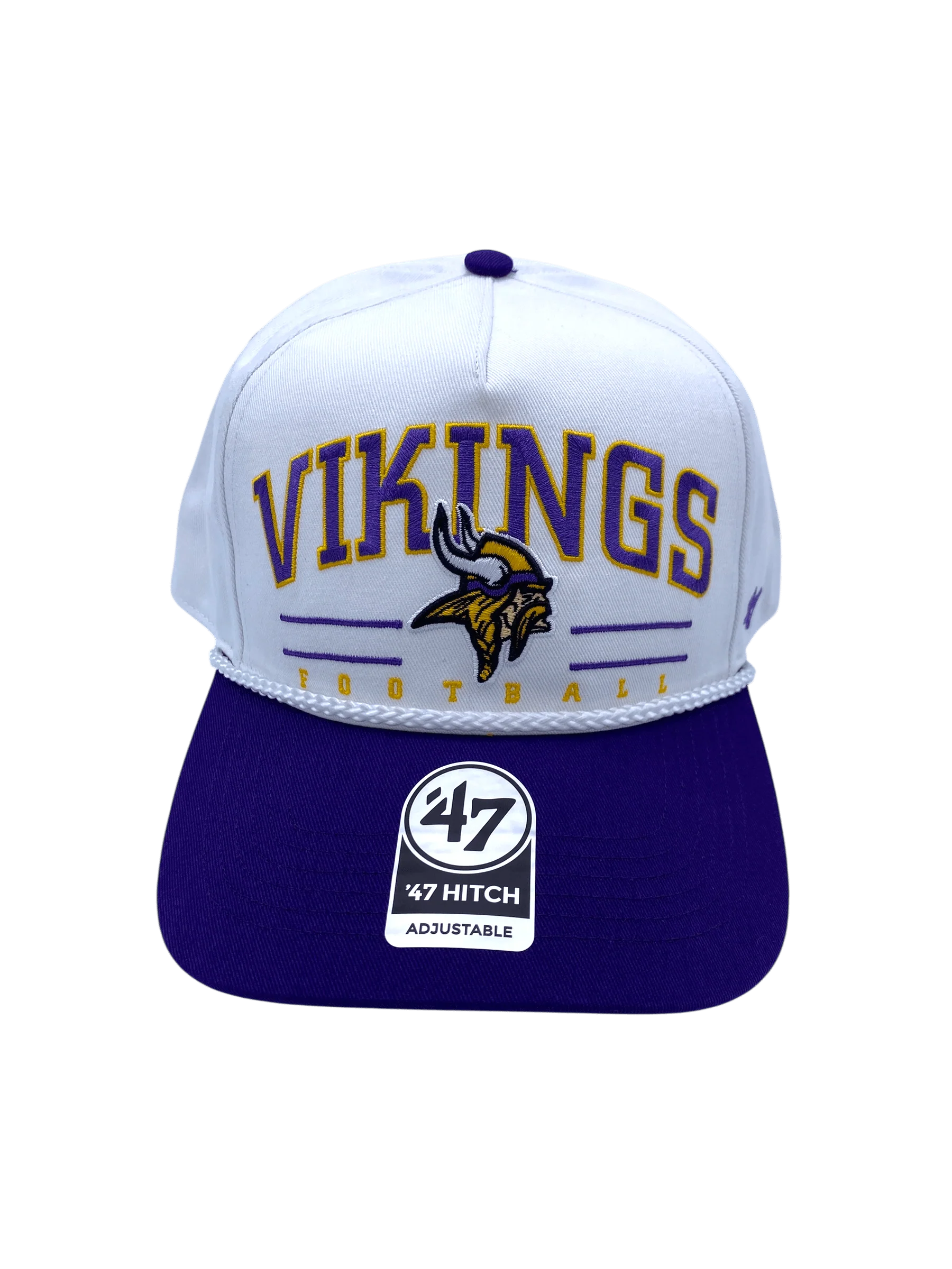 Adult Minnesota Vikings '47 White/Purple Roscoe 2 Tone Hitch Adjustable Snapback Hat - Men's - Image 3