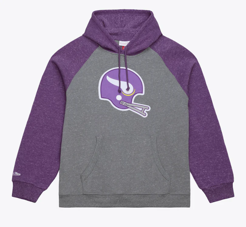 Adult Minnesota Vikings Mitchell & Ness Gray Winning Streak Fleece Hooded Sweatshirt - Men's