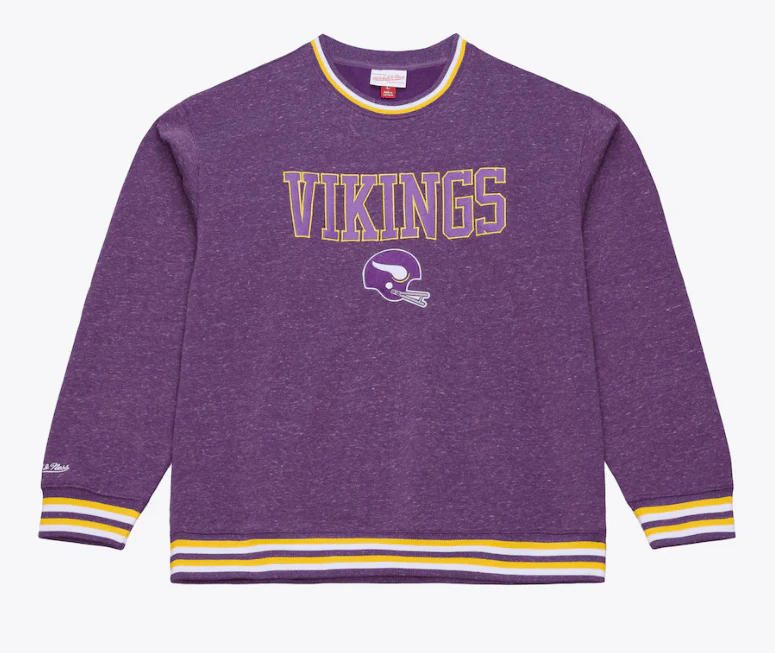Adult Minnesota Vikings Mitchell & Ness Purple Winning Streak Fleece Crewneck Sweatshirt - Men's
