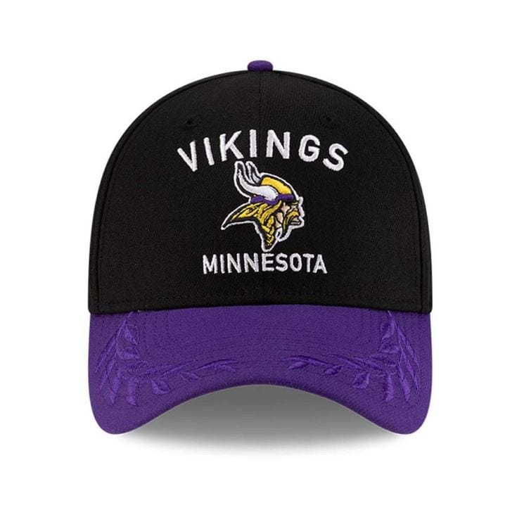 Adult Minnesota Vikings New Era Black 2025 NFL Draft 39THIRTY Flex Hat - Men's - Image 4
