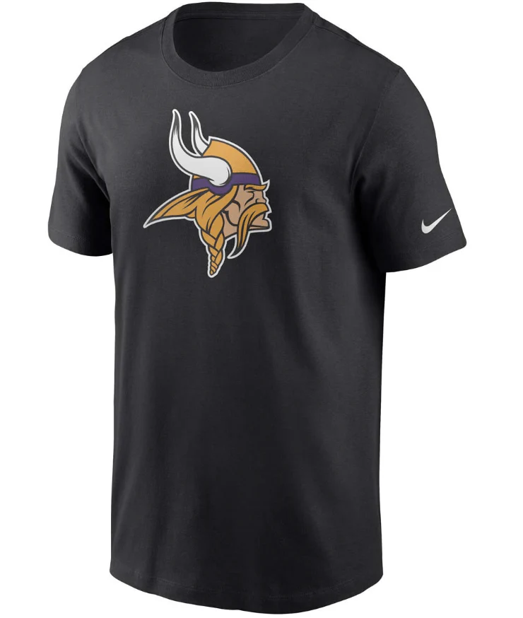Adult Minnesota Vikings Nike Black Essential Logo T-Shirt - Men's