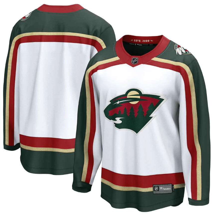 Adult Minnesota Wild Fanatics White 25th Anniversary Breakaway Blank Jersey - Men's