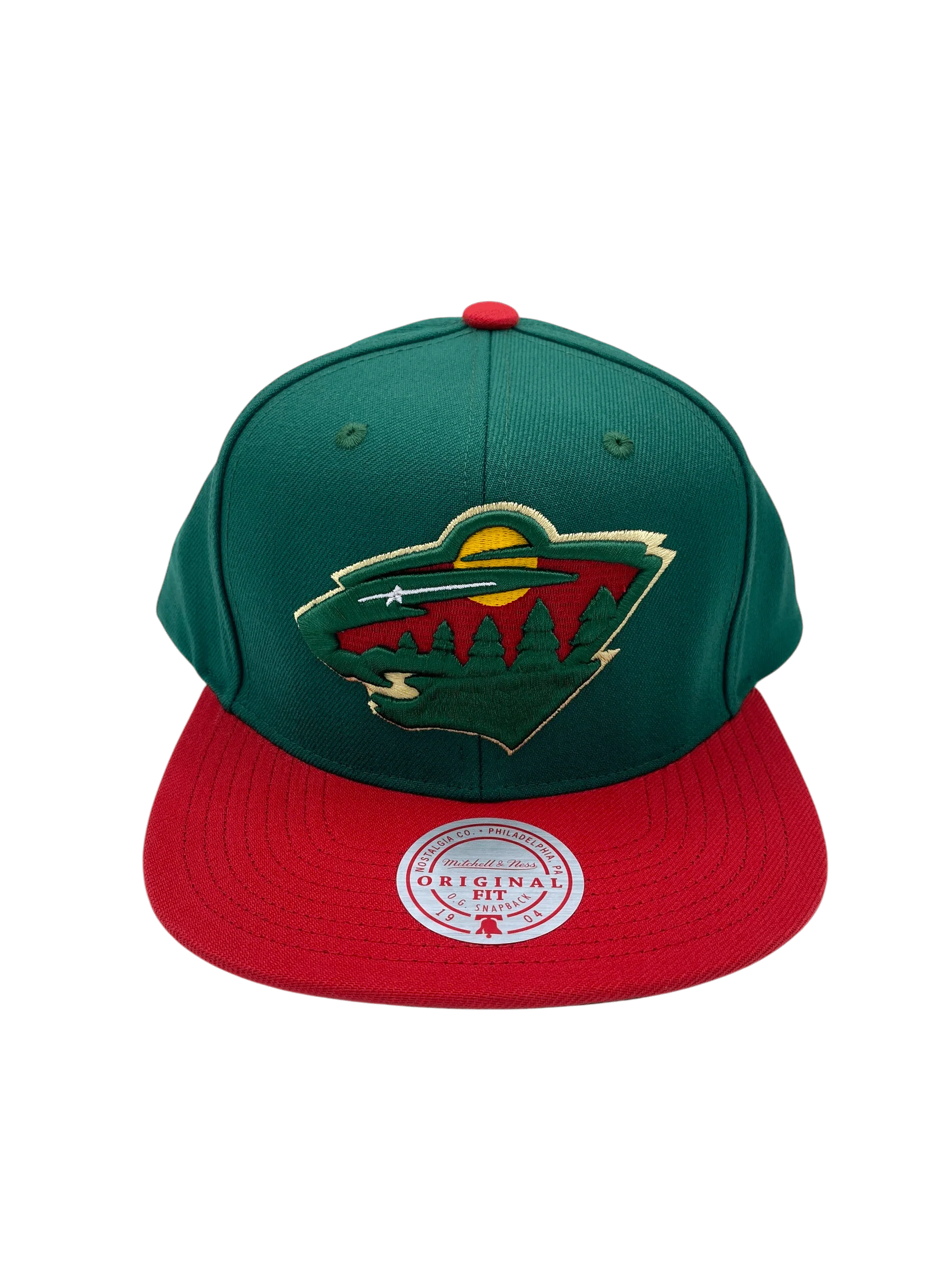 Adult Minnesota Wild Mitchell & Ness Green 2 Tone Snapback Hat - Men's - Image 4