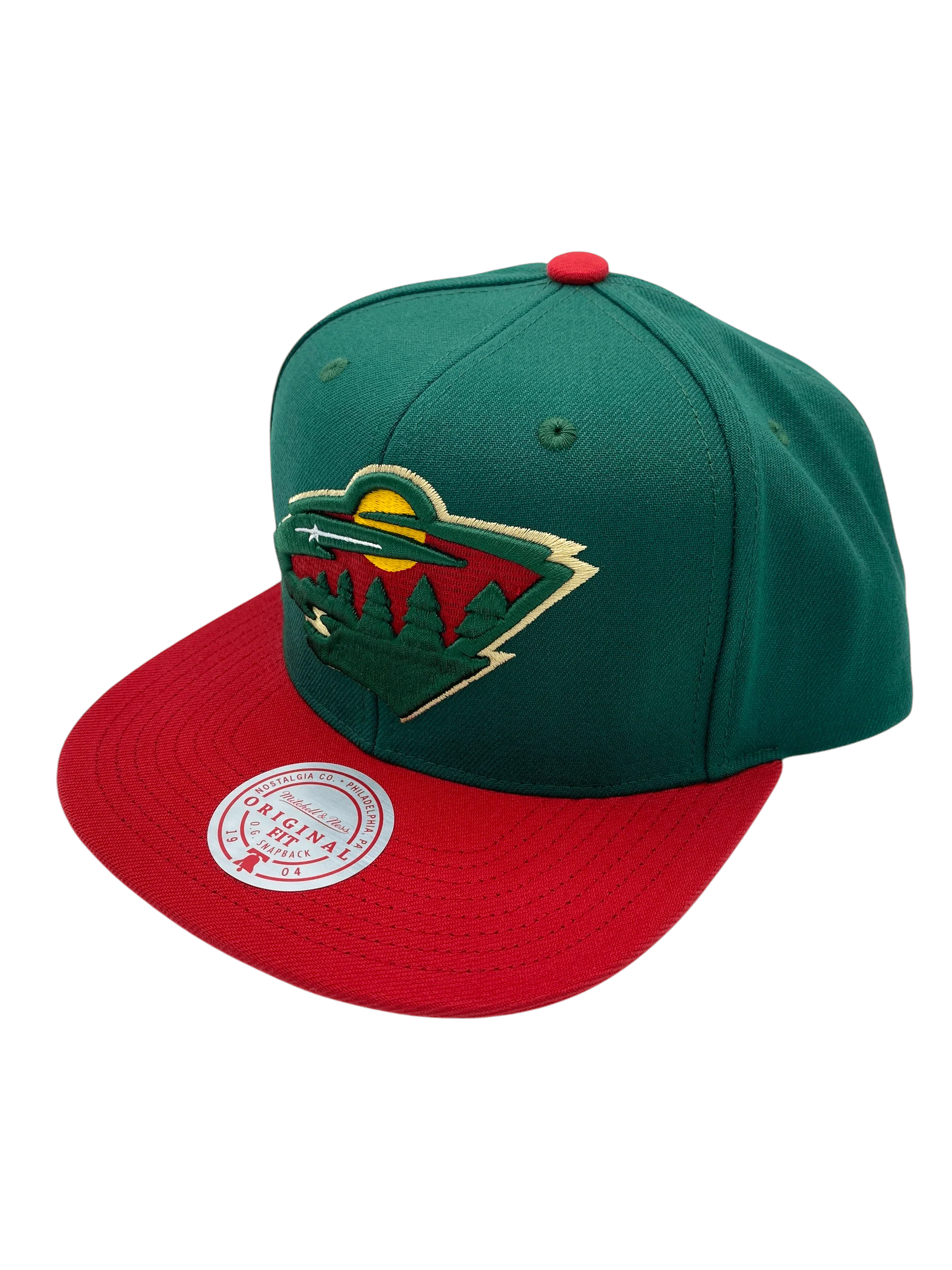 Adult Minnesota Wild Mitchell & Ness Green 2 Tone Snapback Hat - Men's - Image 5