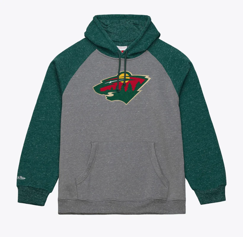 Adult Minnesota Wild Mitchell & Ness Gray Winning Streak Fleece Hooded Sweatshirt - Men's