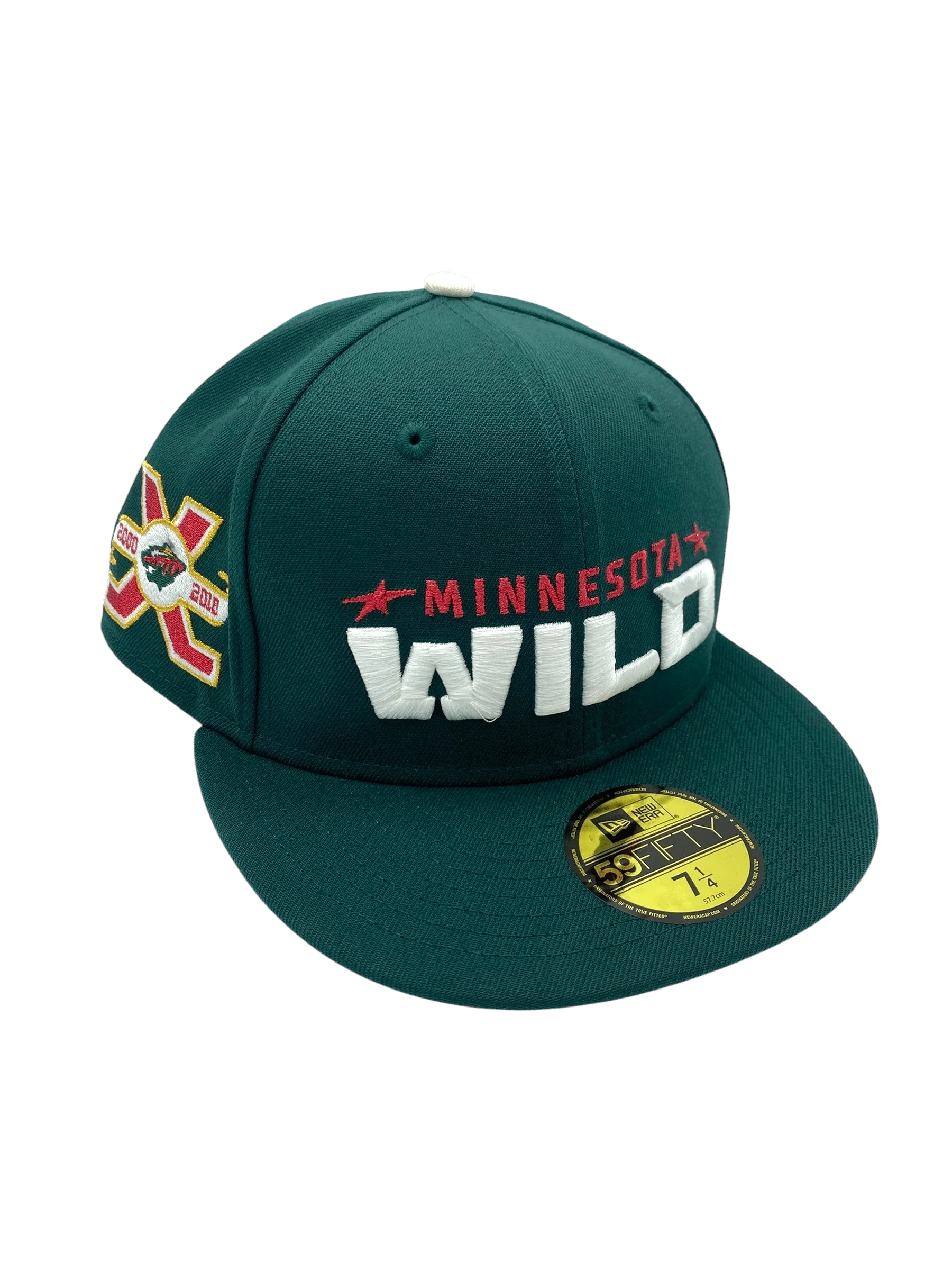 Adult Minnesota Wild New Era Green The Script Custom Side Patch 59FIFTY Fitted Hat - Men's