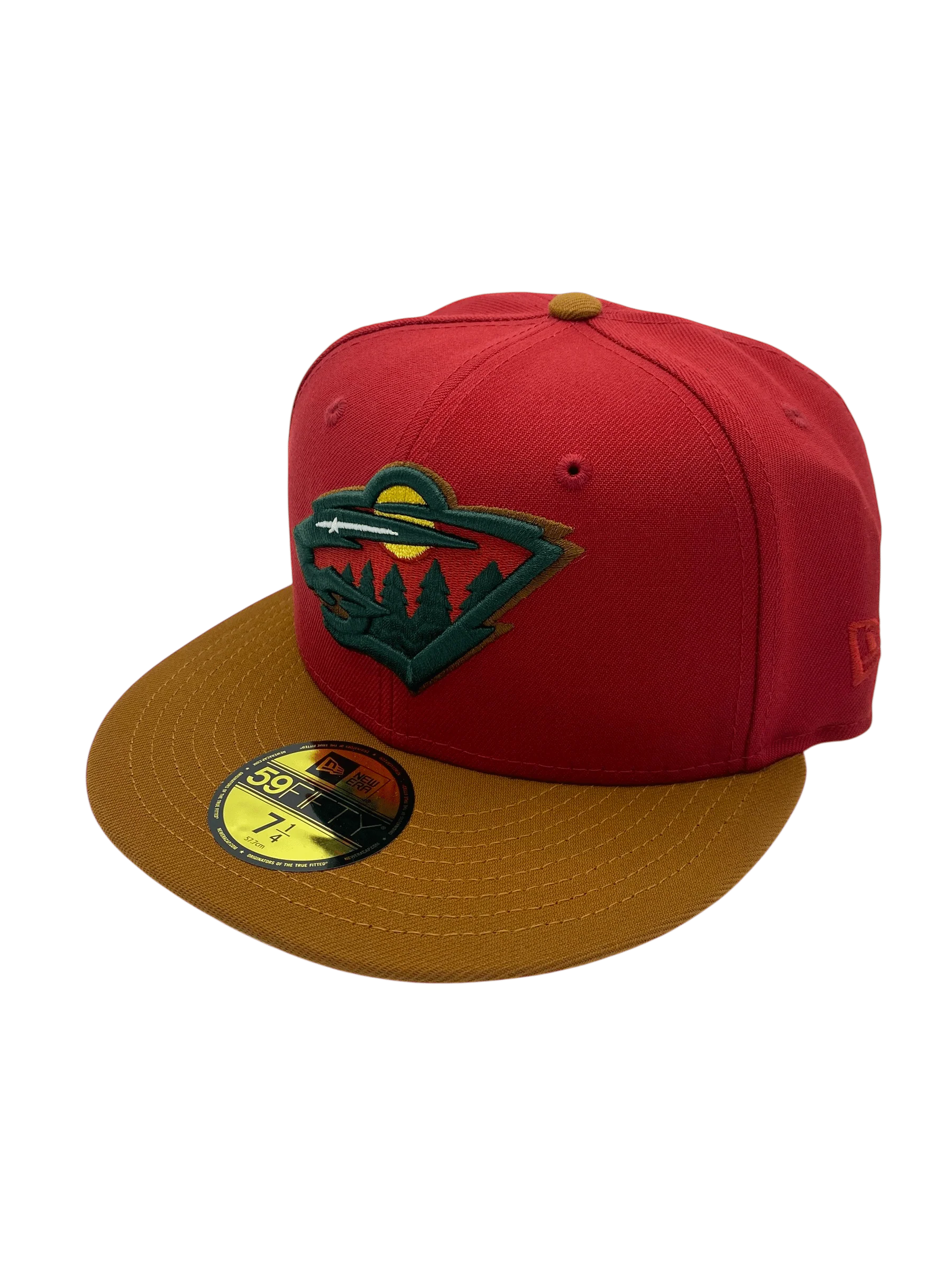 Adult Minnesota Wild New Era Red/Brown 15 Anniversary Custom Side Patch 59FIFTY Fitted Hat - Men's - Image 5