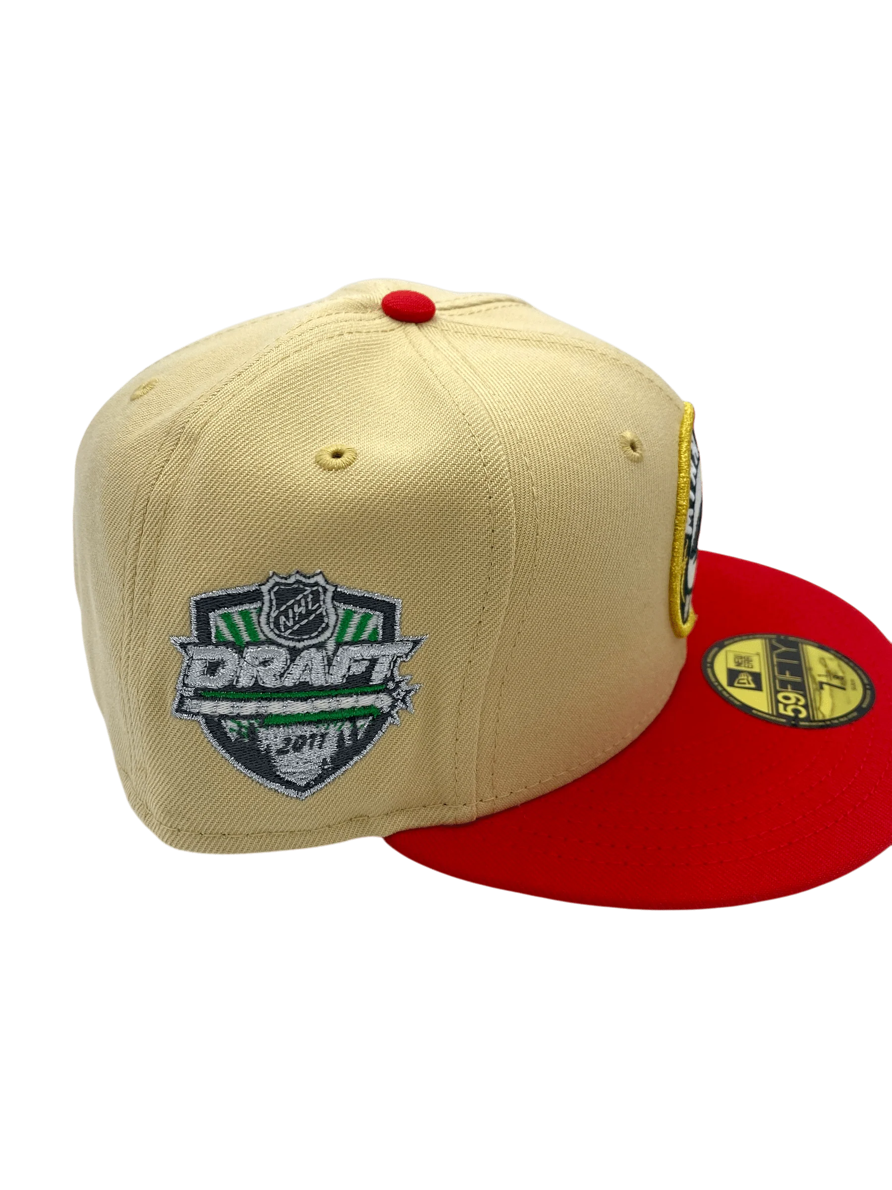Adult Minnesota Wild New Era Tan/Red Draft Day Custom Side Patch 59FIFTY Fitted Hat - Men's - Image 2