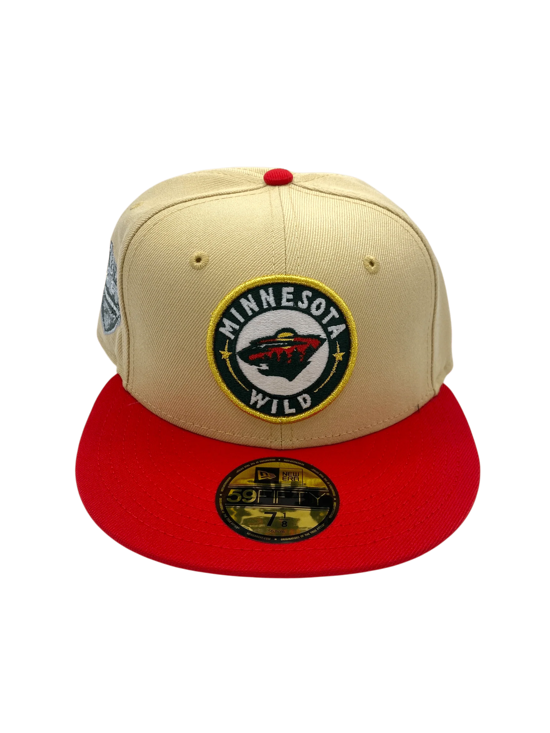 Adult Minnesota Wild New Era Tan/Red Draft Day Custom Side Patch 59FIFTY Fitted Hat - Men's - Image 4