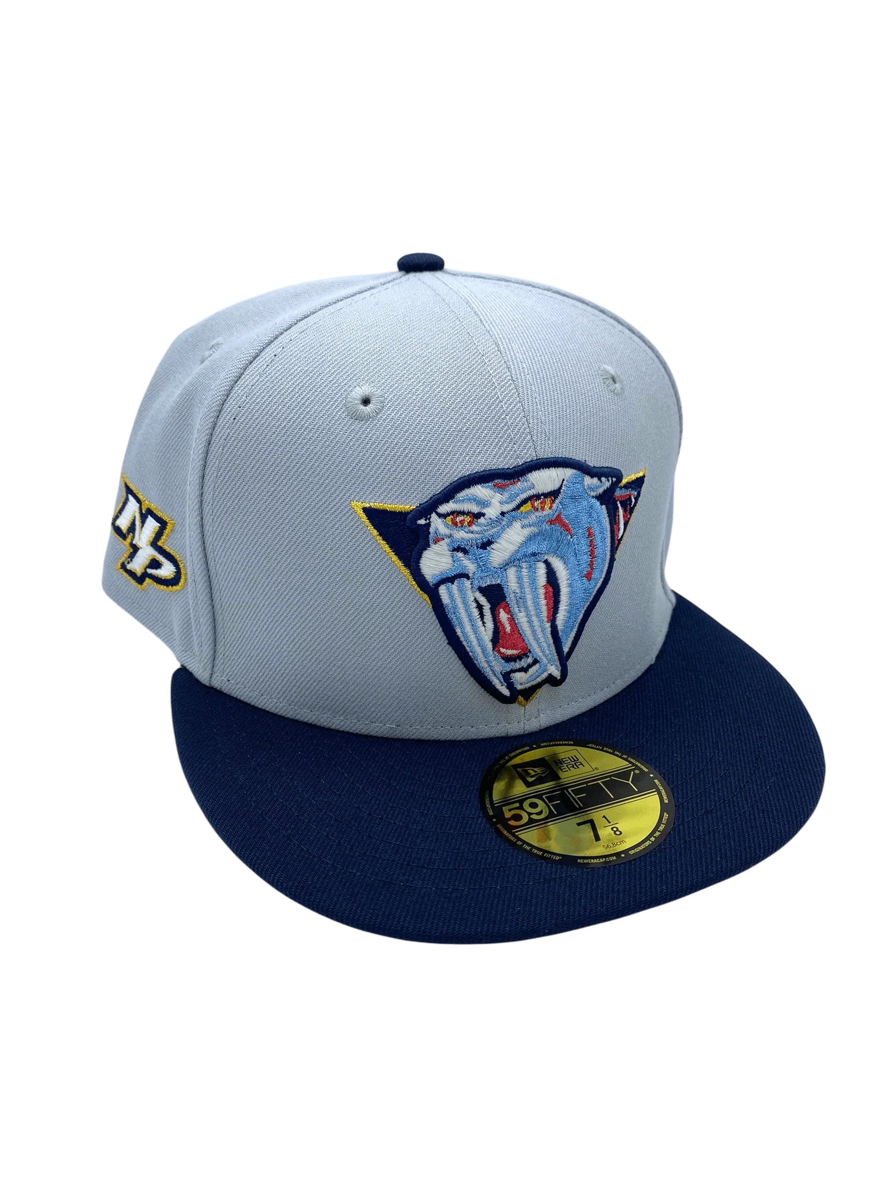 Adult Nashville Predators New Era Gray/Navy Custom Side Patch 59FIFTY Fitted Hat - Men's