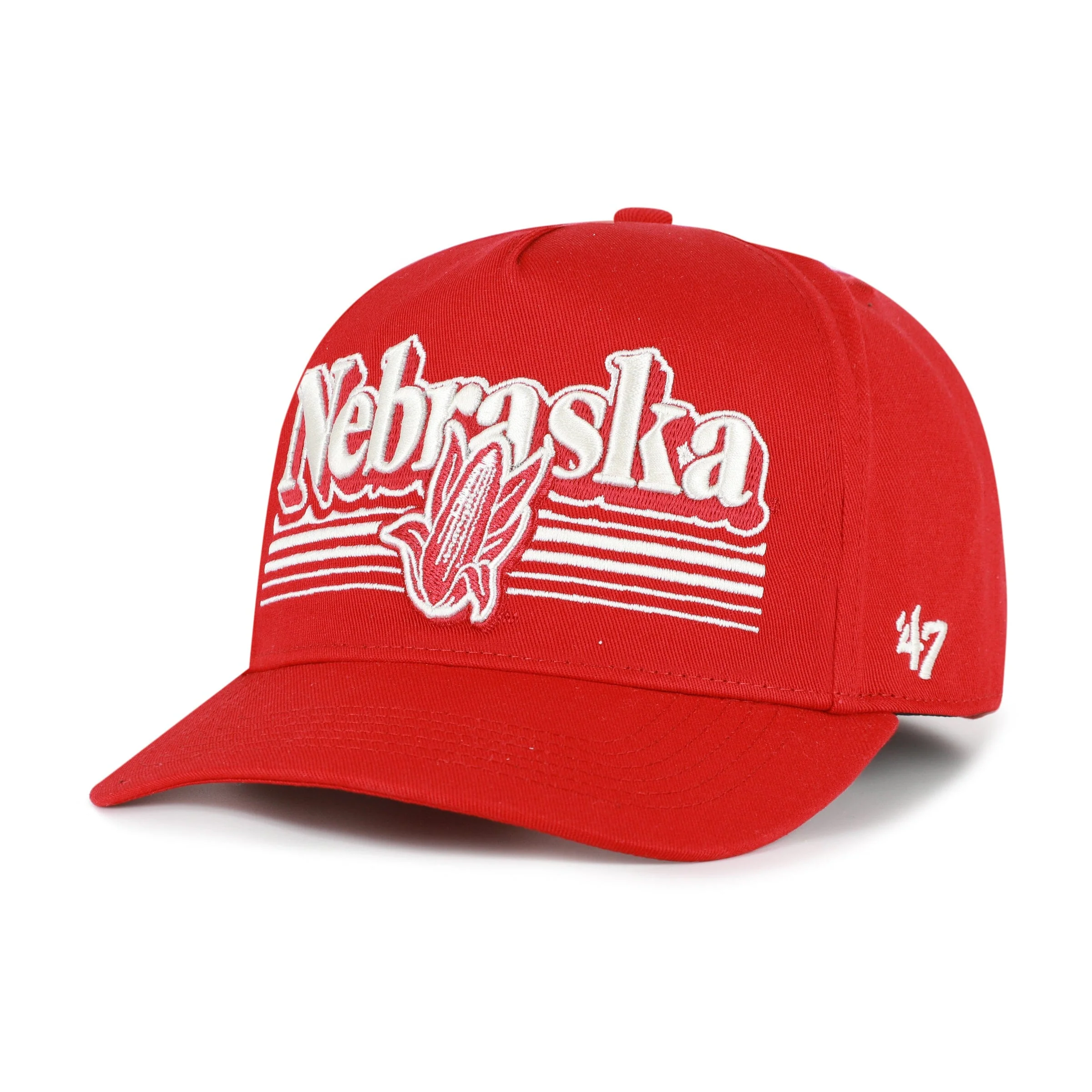 Adult Nebraska Cornhuskers '47 Script Fade Hitch Red Adjustable Snapback Hat - Men's