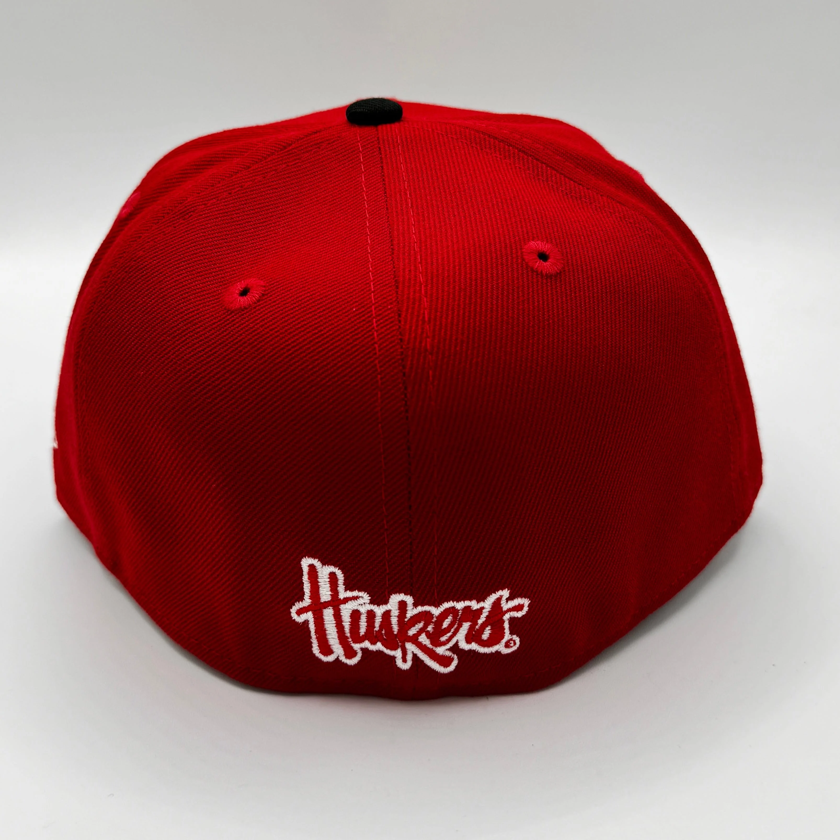 Adult Nebraska Cornhuskers Red New Era Navy NCAA Bonecrusher Custom 59FIFTY Fitted Hat - Men's - Image 4