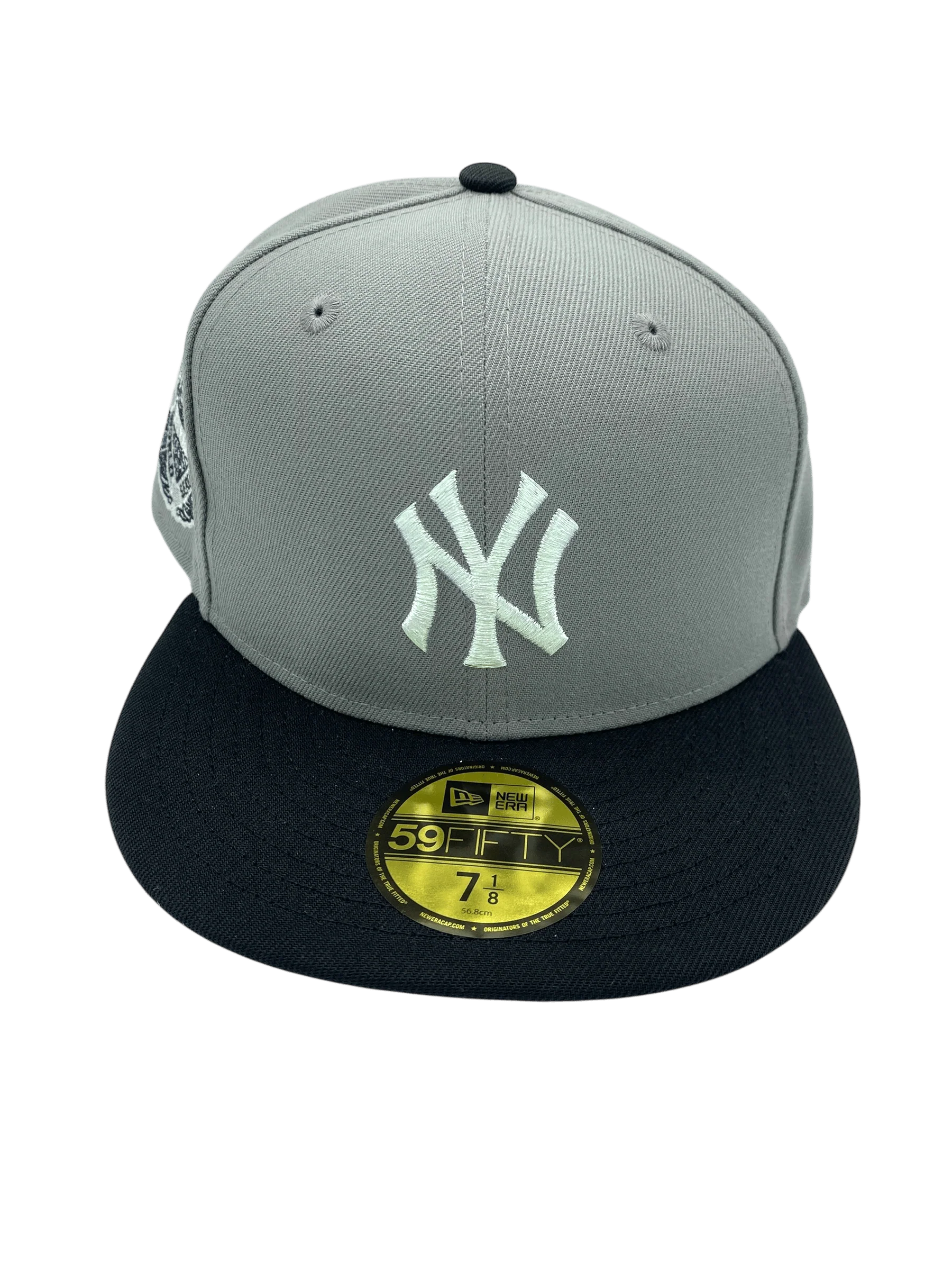 Adult New York Yankees New Era Gray/Black Iris Custom Side Patch 59FIFTY Fitted Hat - Men's - Image 5