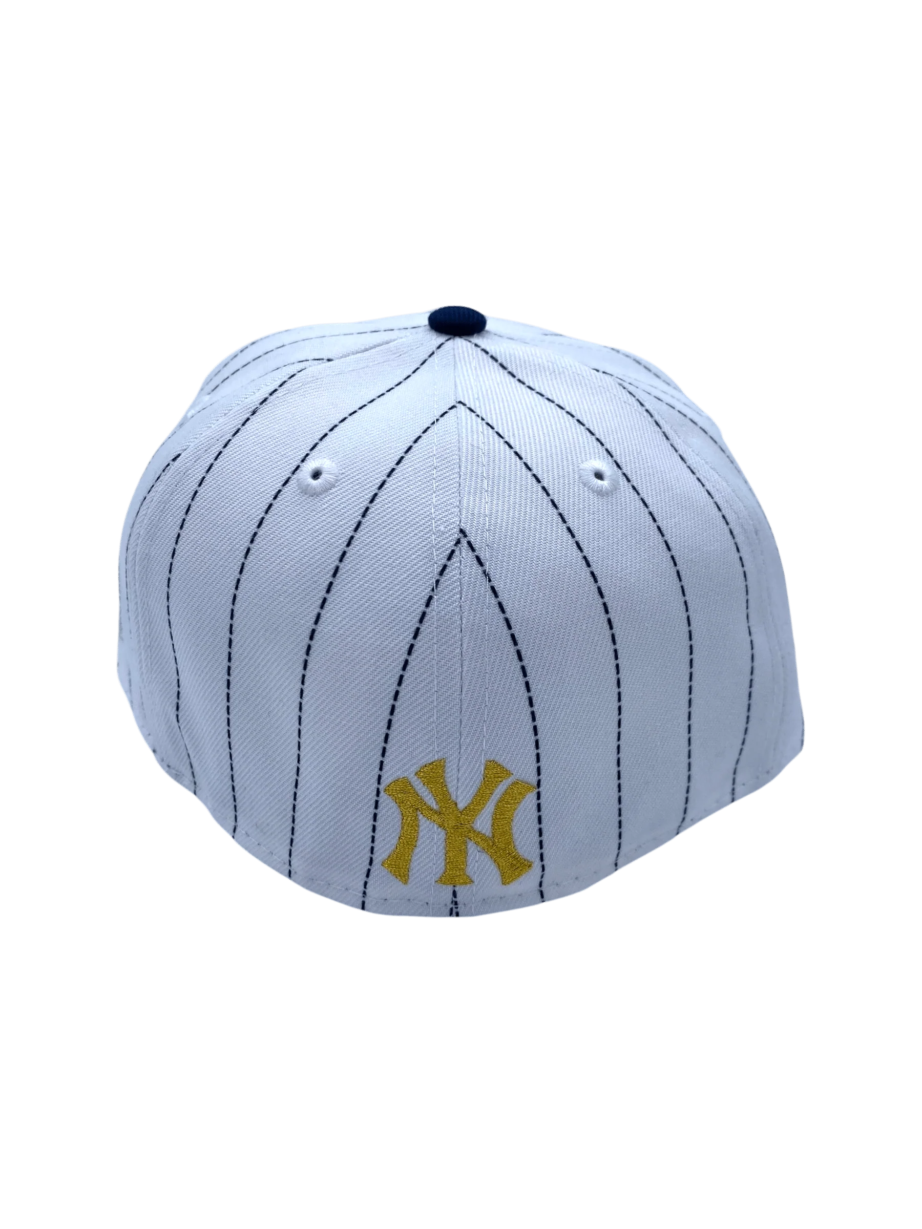Adult New York Yankees New Era White Pinstripe Respect Custom Side Patch 59FIFTY Fitted Hat - Men's - Image 8