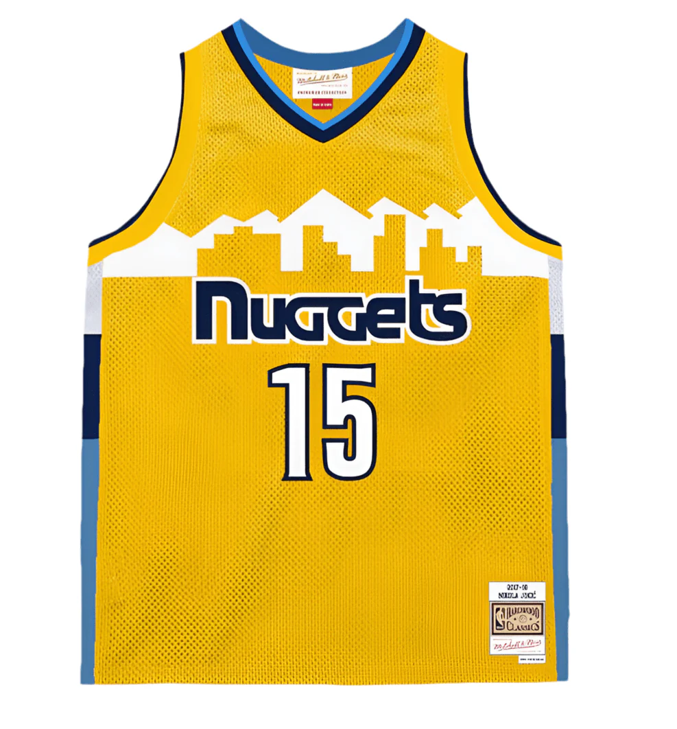 Adult Nikola Jokic Denver Nuggets Mitchell & Ness Yellow 2017 Throwback Swingman Jersey - Men's