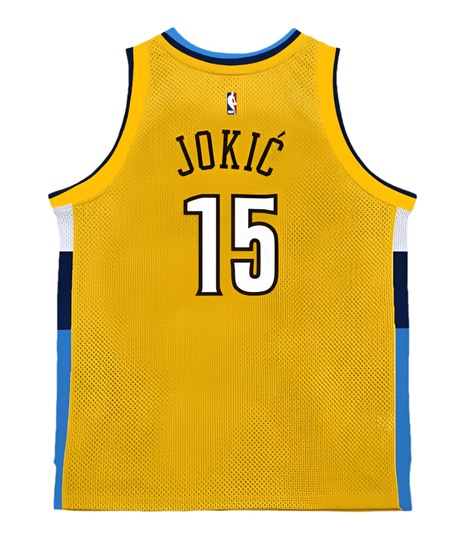 Adult Nikola Jokic Denver Nuggets Mitchell & Ness Yellow 2017 Throwback Swingman Jersey - Men's - Image 2
