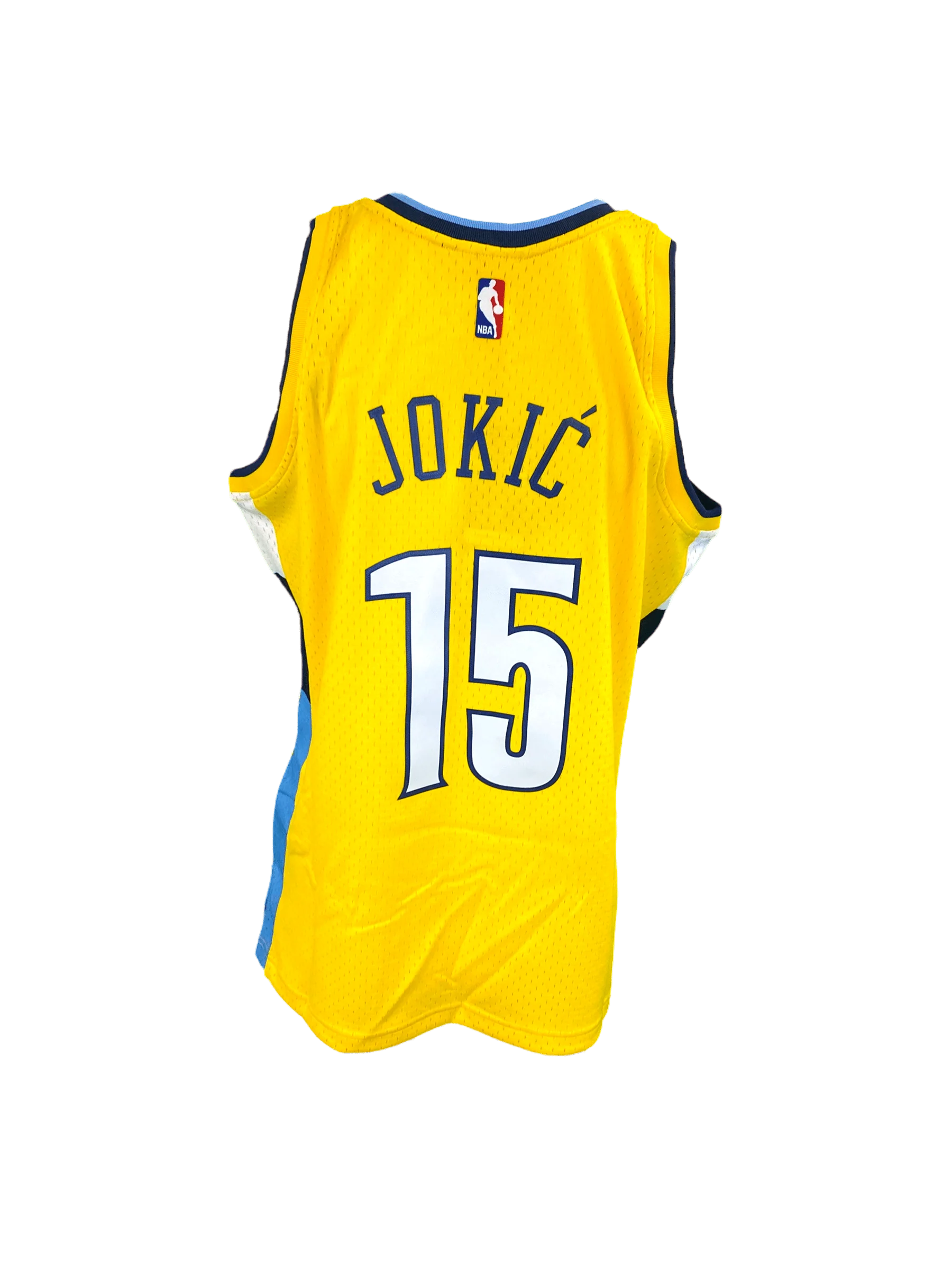 Adult Nikola Jokic Denver Nuggets Mitchell & Ness Yellow 2017 Throwback Swingman Jersey - Men's - Image 3