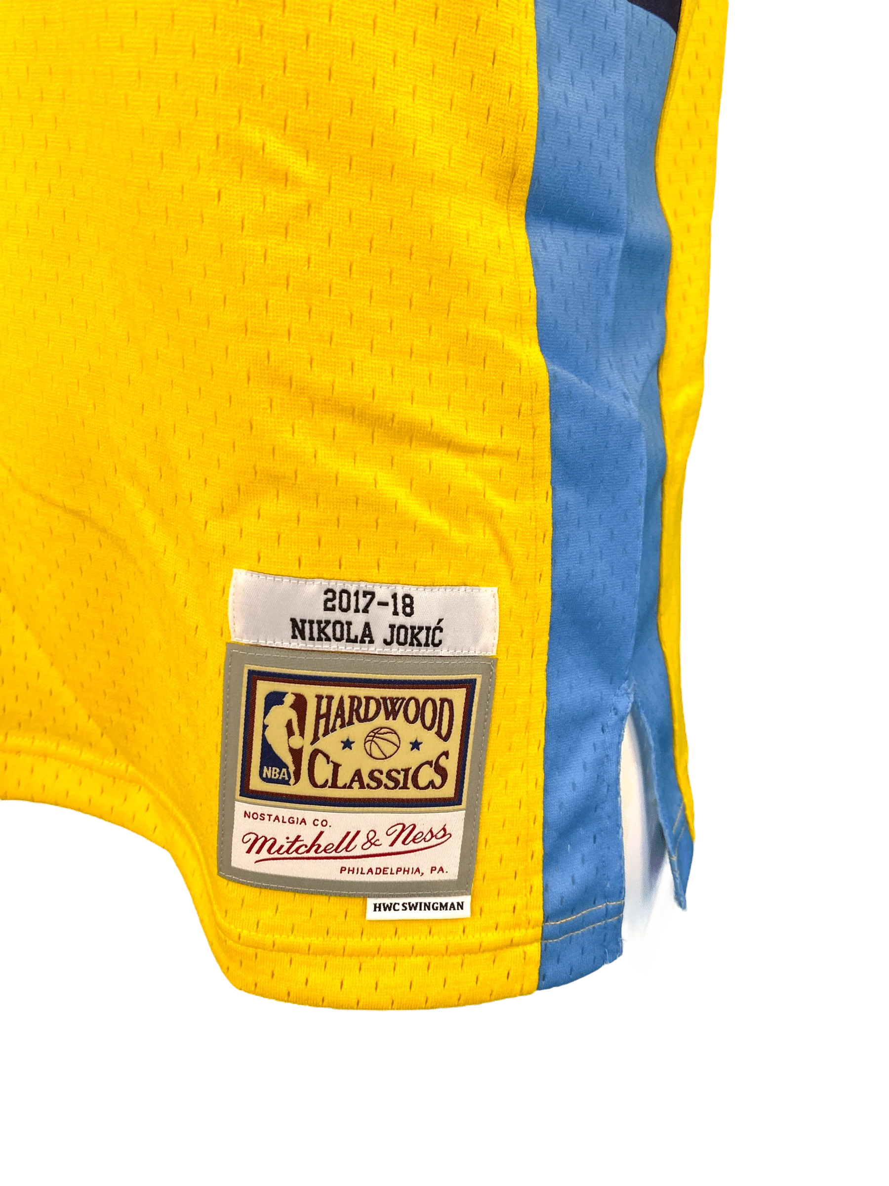 Adult Nikola Jokic Denver Nuggets Mitchell & Ness Yellow 2017 Throwback Swingman Jersey - Men's - Image 5