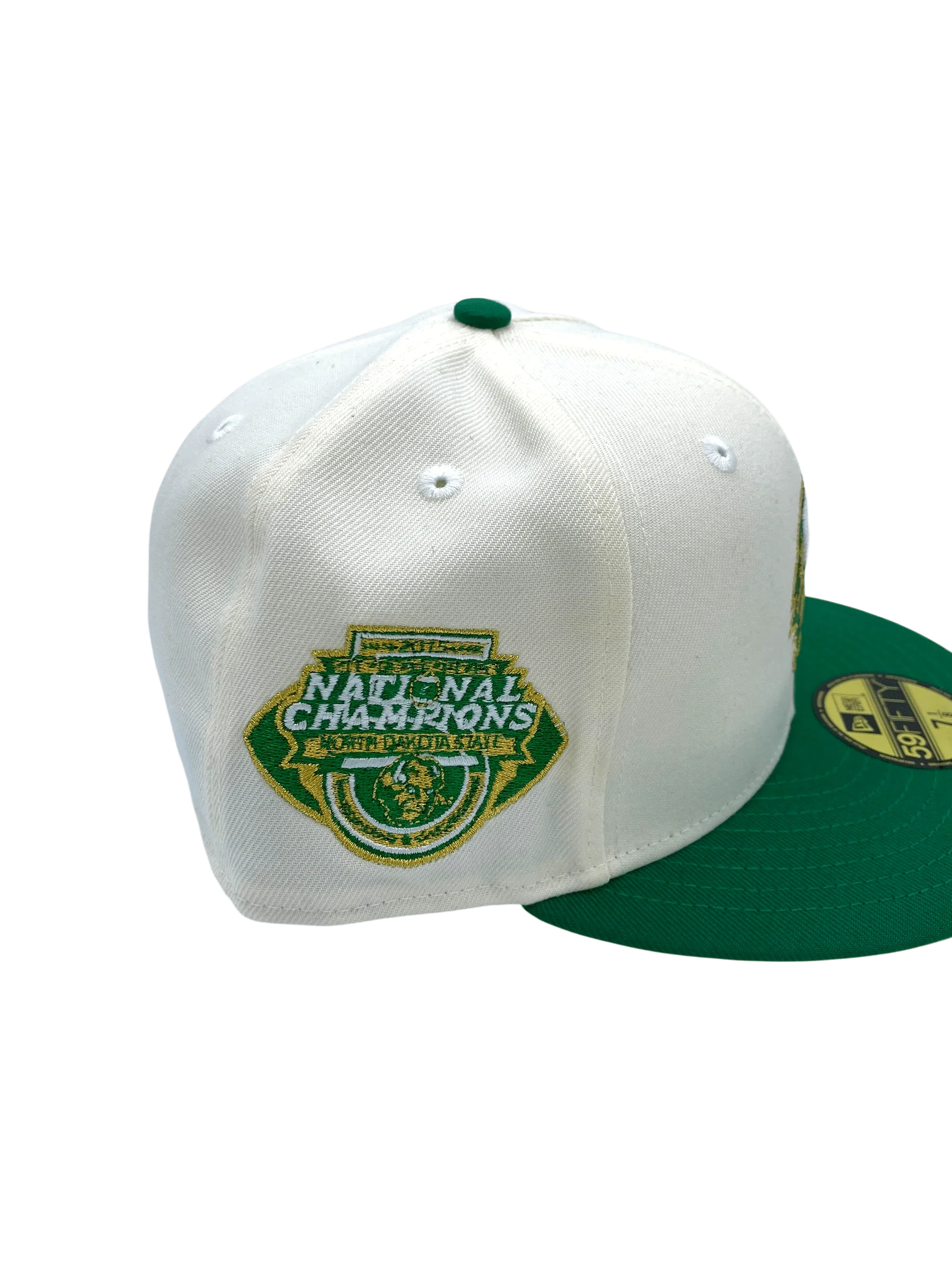 Adult North Dakota State Bison New Era Chrome/Green Custom Side Patch 59FIFTY Fitted Hat - Men's - Image 2