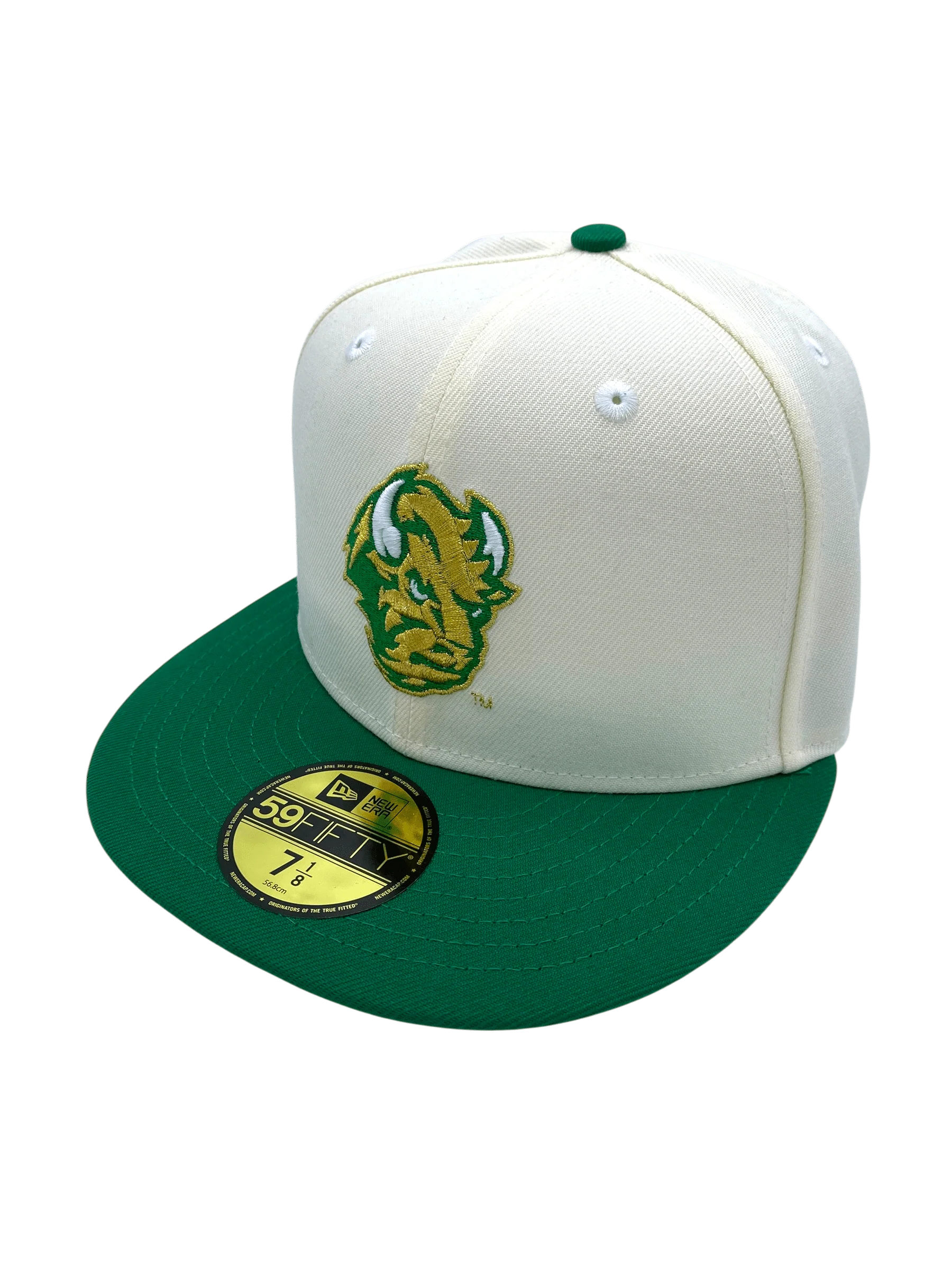 Adult North Dakota State Bison New Era Chrome/Green Custom Side Patch 59FIFTY Fitted Hat - Men's - Image 6