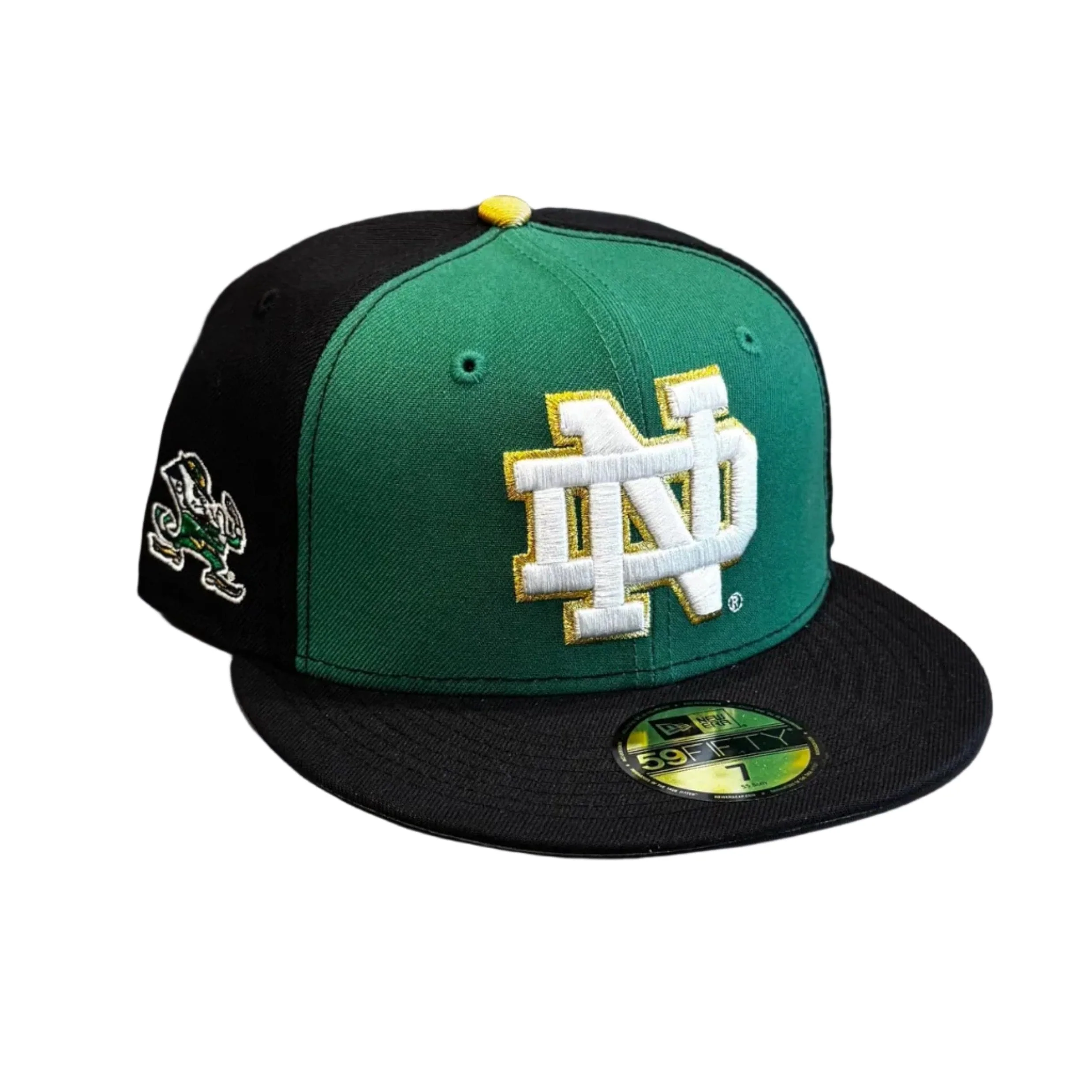 Adult Notre Dame Fighting Irish New Era Green/Navy NCAA 'For Lou' Custom 59FIFTY Fitted Hat - Men's