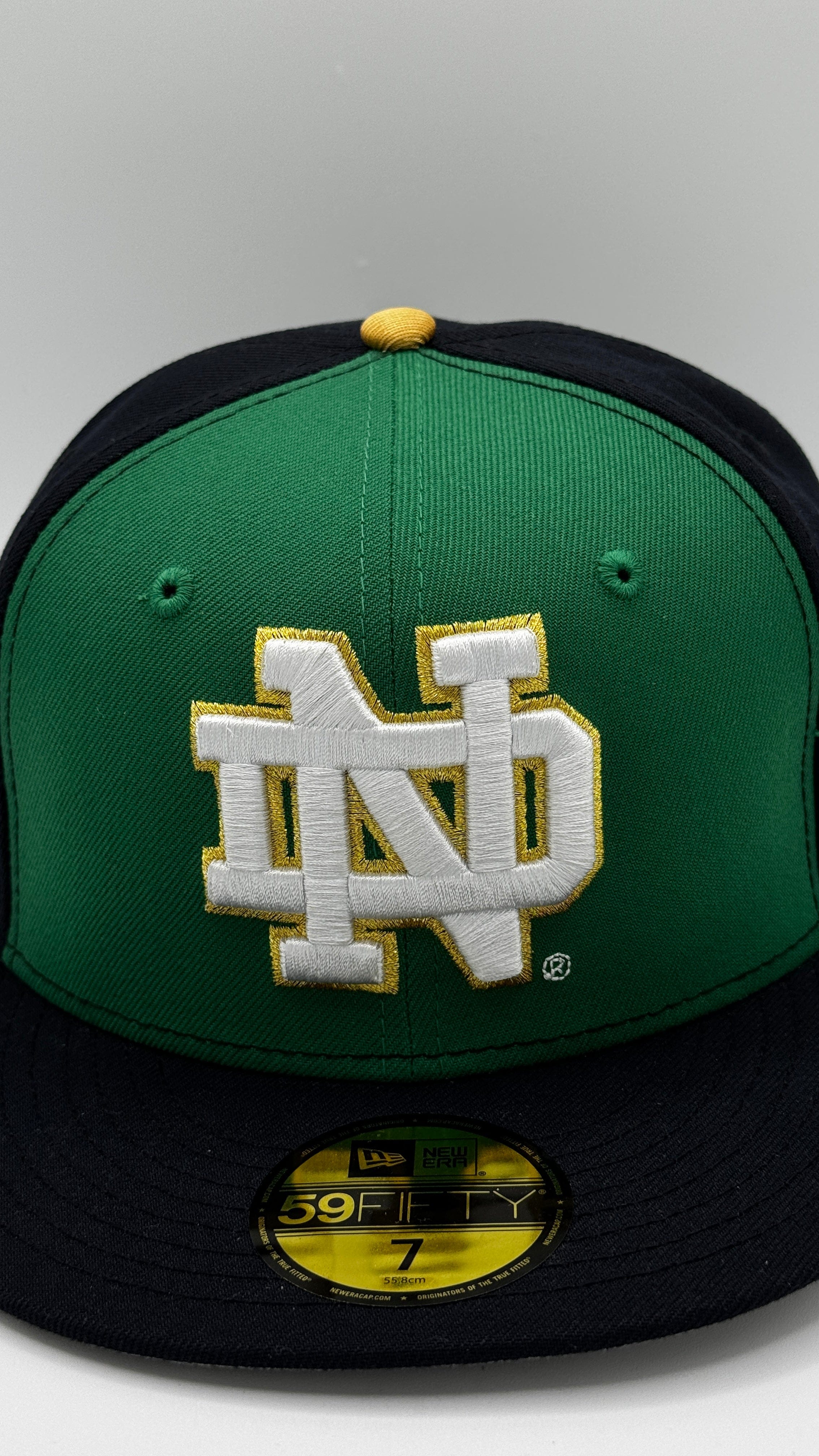Adult Notre Dame Fighting Irish New Era Green/Navy NCAA 'For Lou' Custom 59FIFTY Fitted Hat - Men's - Image 2