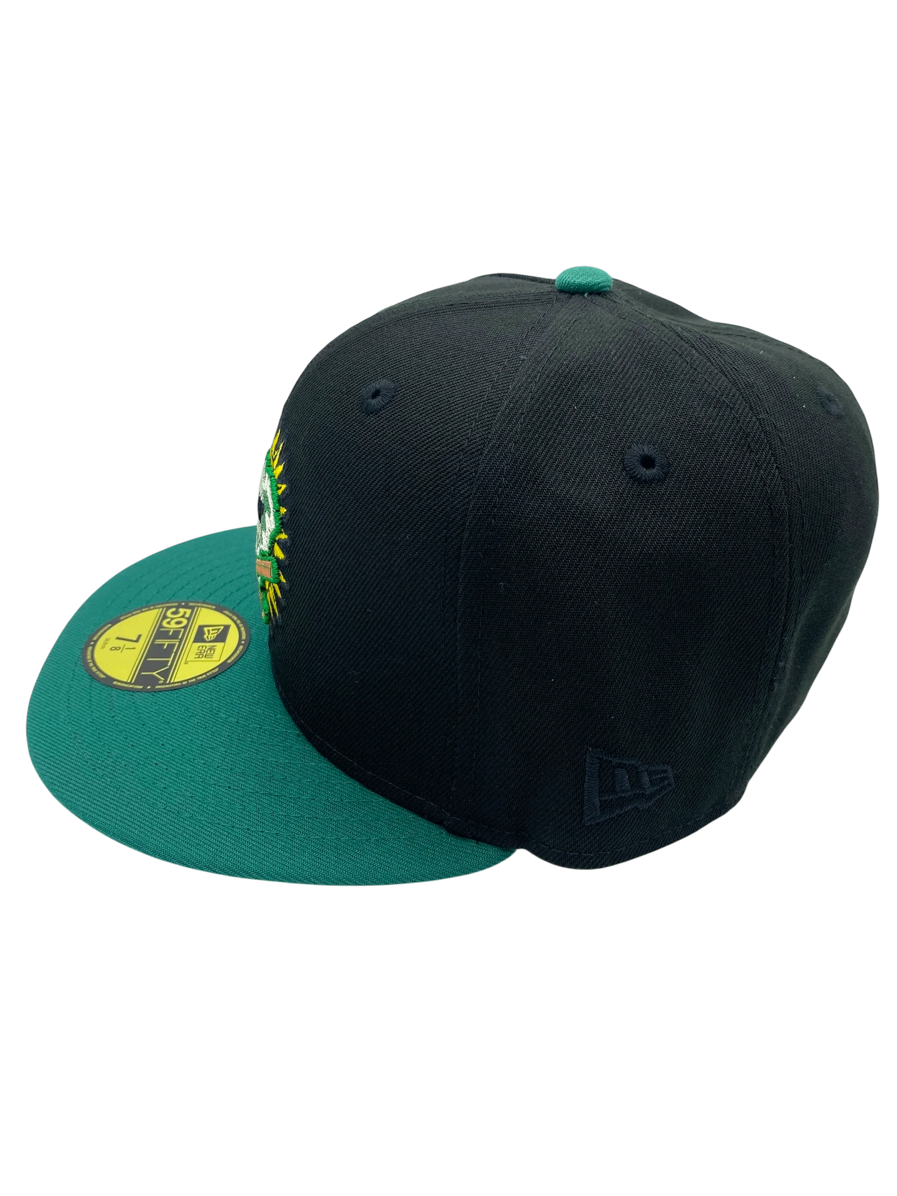 Adult Oakland A's New Era Black Chillin Stomper Side Patch 59FIFTY Fitted Hat - Men's - Image 6