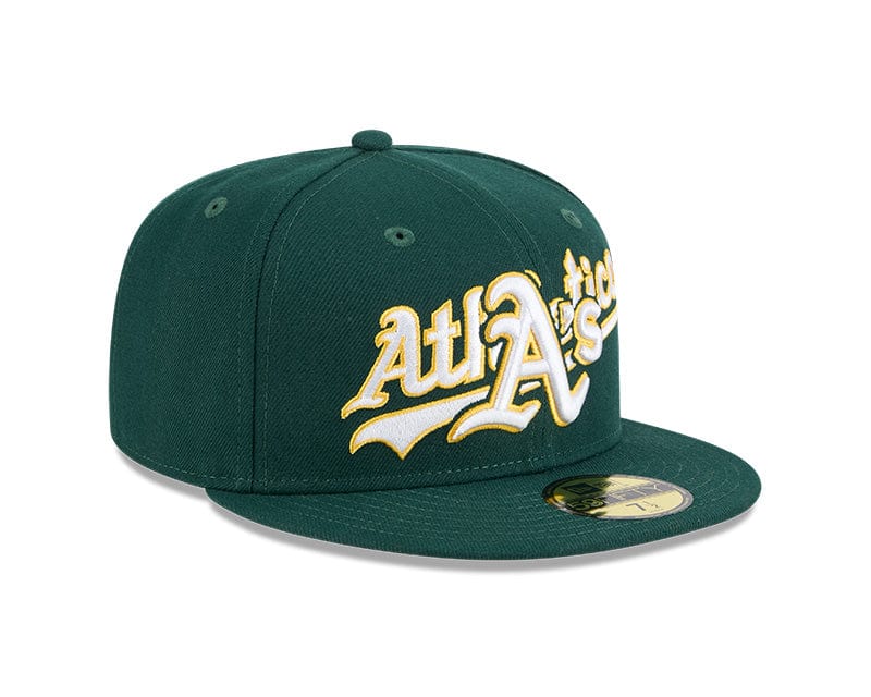 Adult Oakland Athletics New Era Green Overlap 59FIFTY Fitted Hat - Men's - Image 4