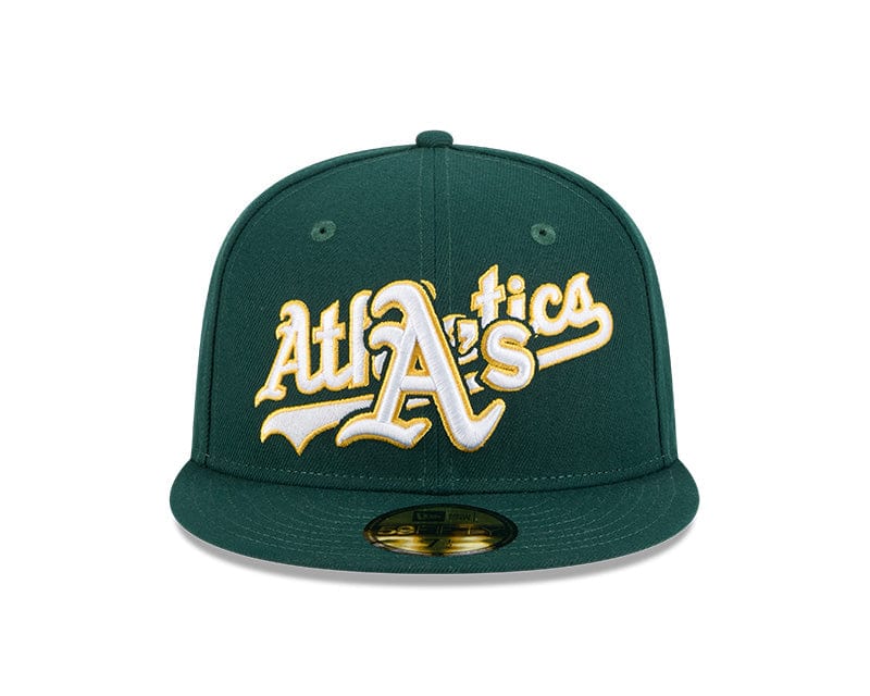Adult Oakland Athletics New Era Green Overlap 59FIFTY Fitted Hat - Men's - Image 5