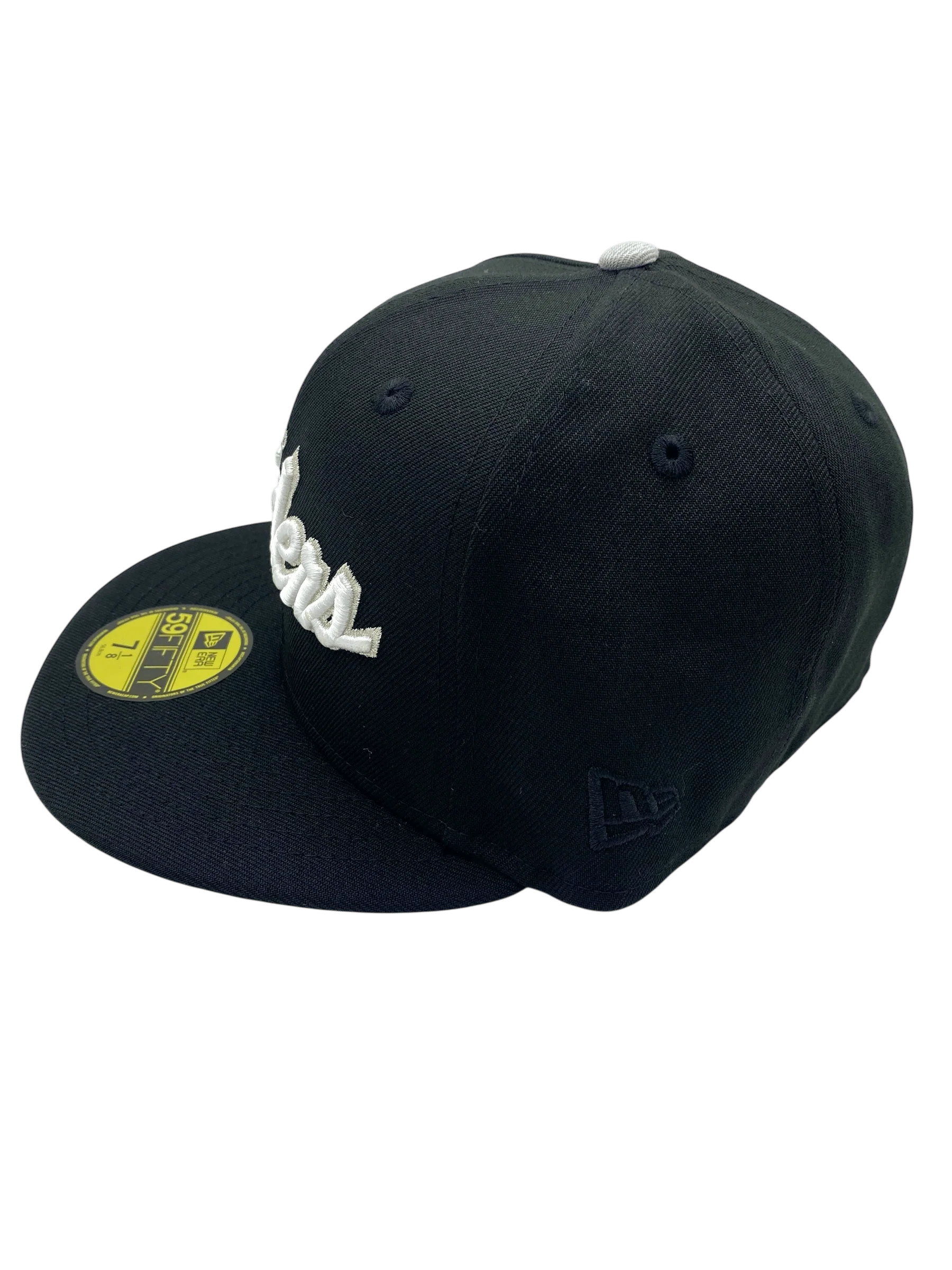 Adult Oakland Raiders New Era Black Oakland Forever Custom Side Patch 59FIFTY Fitted Hat - Men's - Image 7