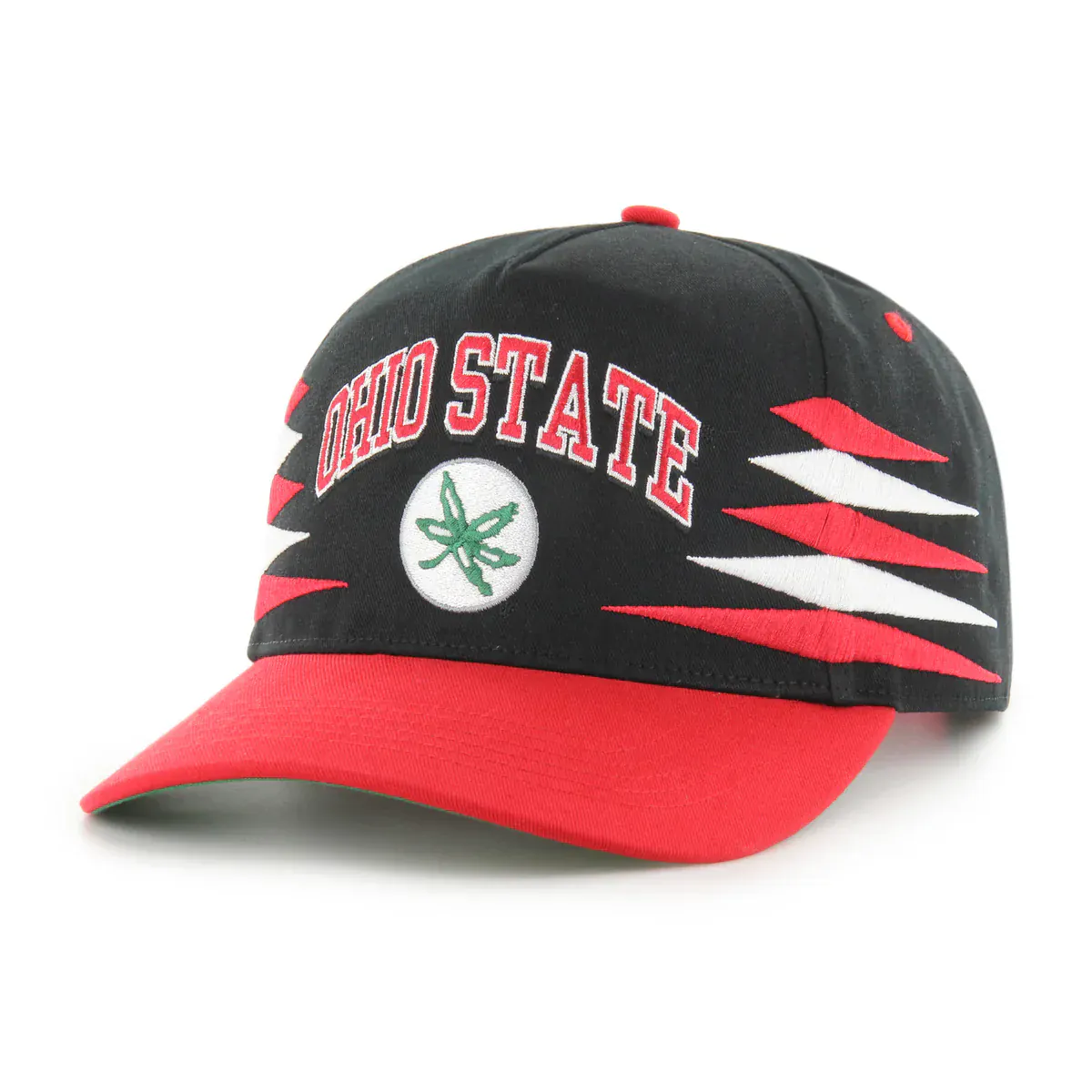 Adult Ohio State Buckeyes '47 Black Diamond Cut Hitch Adjustable Snapback Hat - Men's