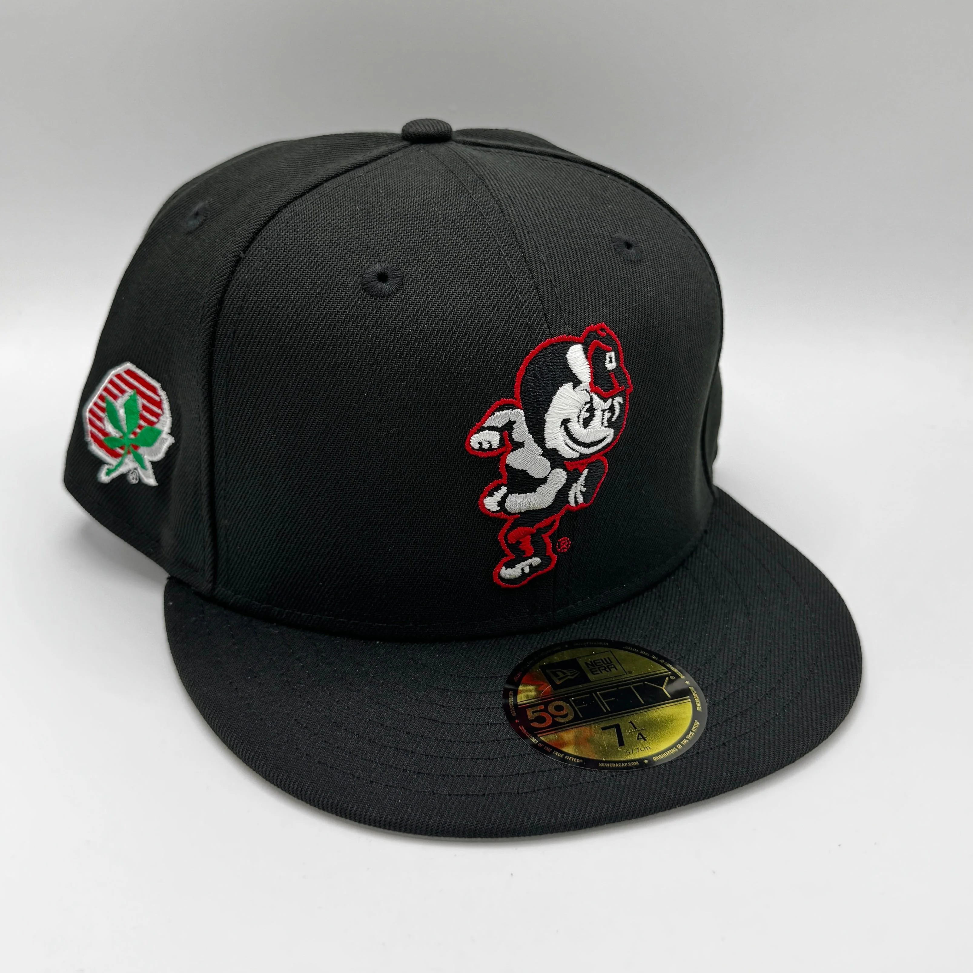 Adult Ohio State Buckeyes Black New Era NCAA 'Brutus' Custom 59FIFTY Fitted Hat - Men's