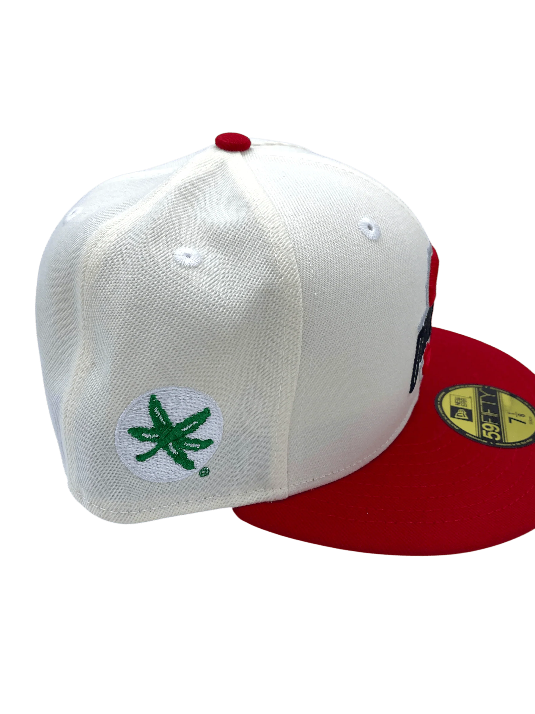 Adult Ohio State Buckeyes New Era Chrome/Red Defending Champs Custom Side Patch 59FIFTY Fitted Hat - Men's - Image 3