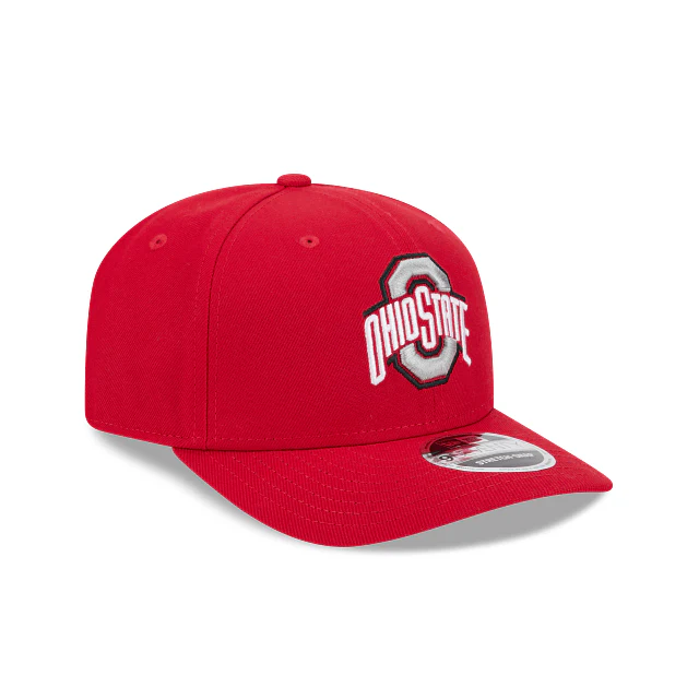 Adult Ohio State Buckeyes New Era Red Replica Team Logo 9SEVENTY Stretch-Snapback Hat - Men's - Image 2