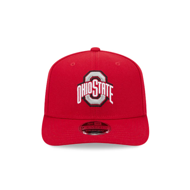 Adult Ohio State Buckeyes New Era Red Replica Team Logo 9SEVENTY Stretch-Snapback Hat - Men's - Image 3
