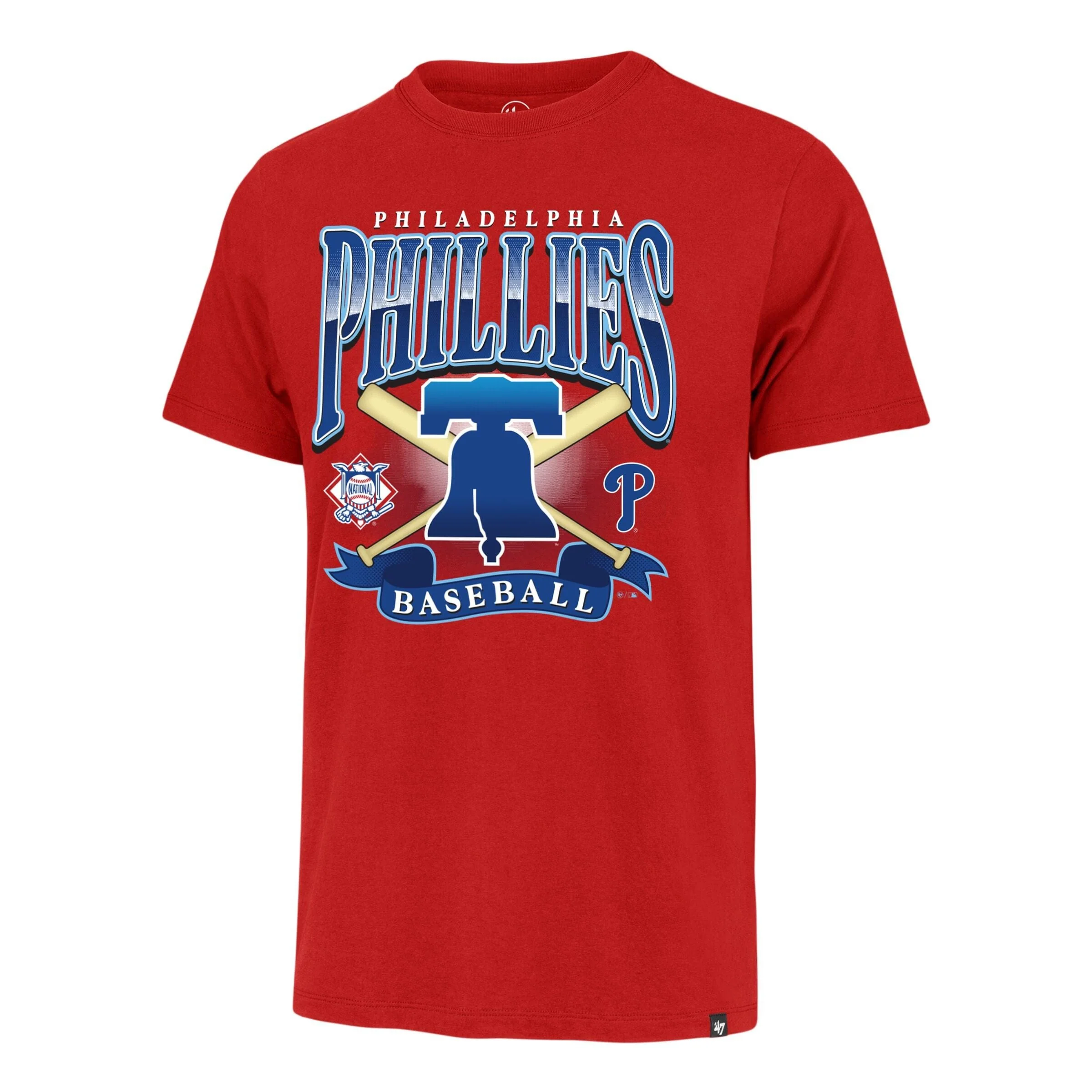 Adult Philadelphia Phillies '47 Navy Chrometown Cross Bats Franklin T-Shirt - Men's