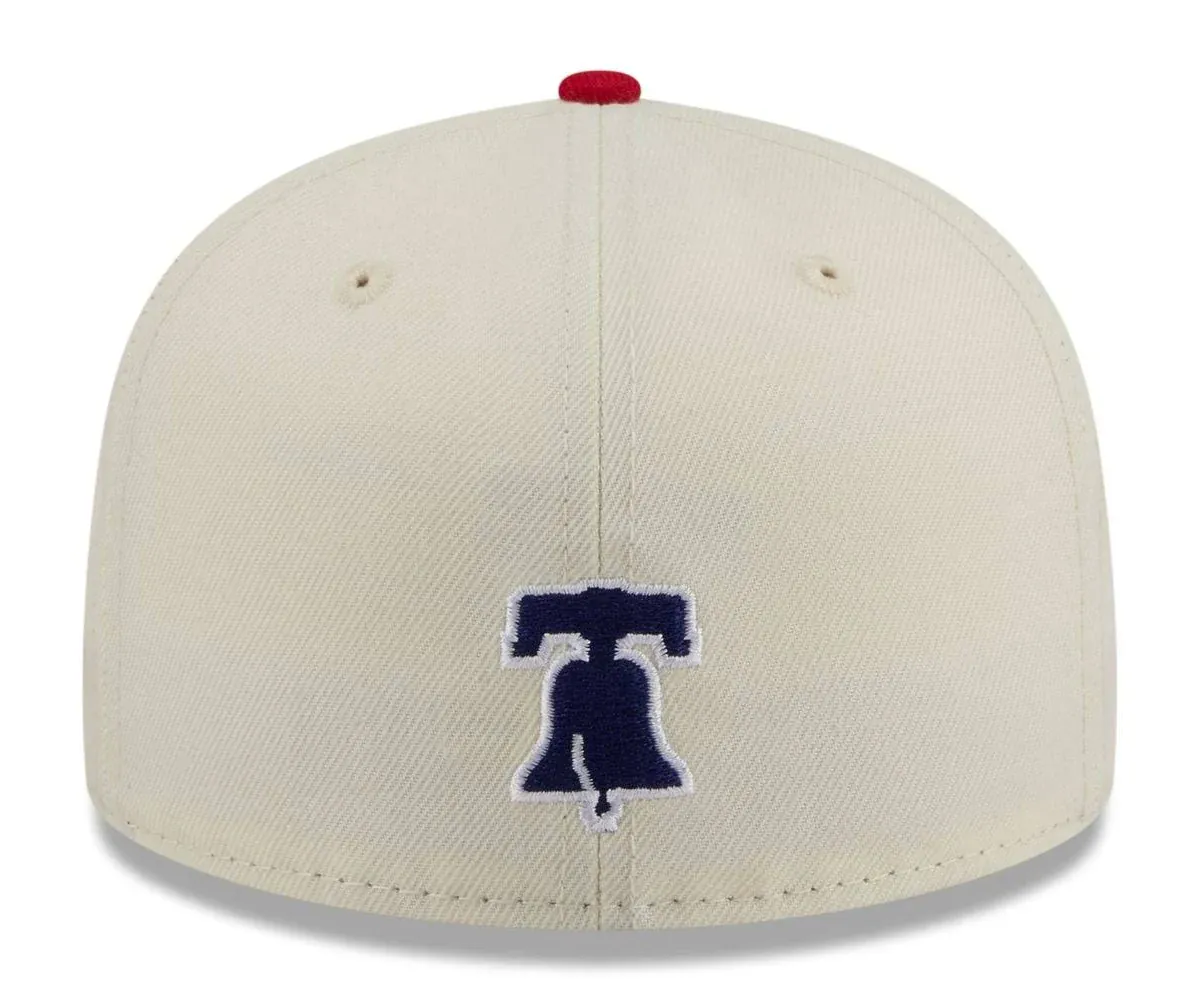 Adult Philadelphia Phillies New Era Chrome 2 Tone Chain Stitch Logo 59FIFTY Fitted Hat - Men's - Image 4